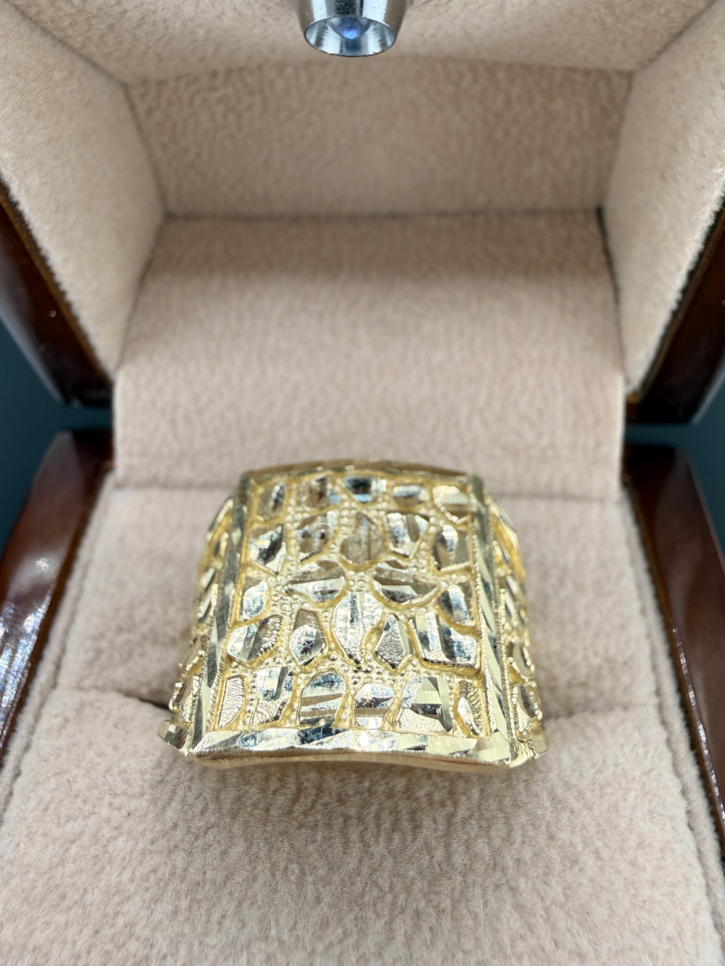 Men’s 10K Gold Nugget Ring – 6.9 Grams Solid Gold - Size 11  | Wholesale Price | Jewelry Connect