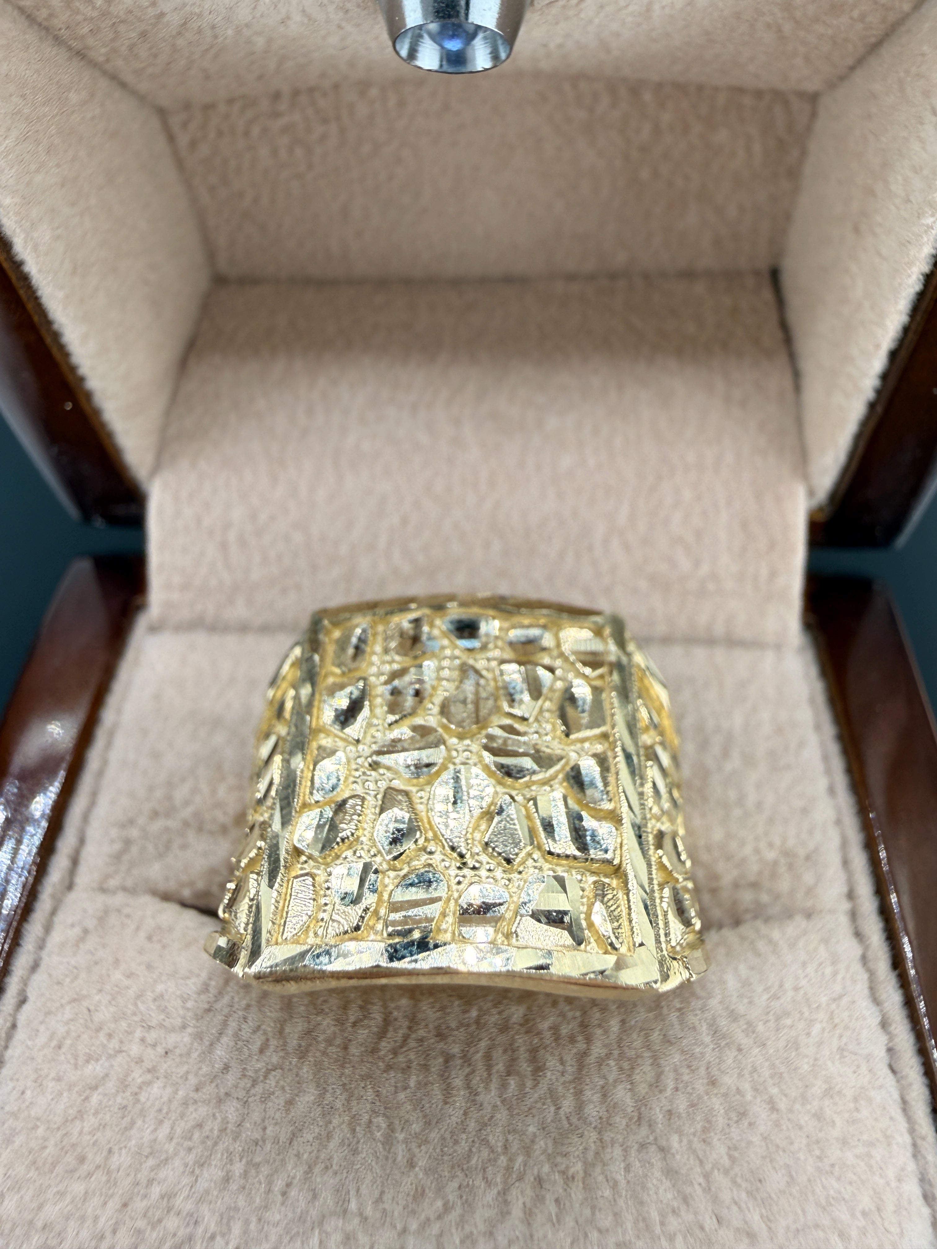 Men’s 10K Gold Nugget Ring – 6.9 Grams Solid Gold - Size 11  | Wholesale Price | Jewelry Connect