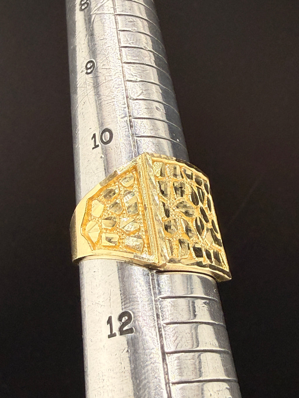 Men’s 10K Gold Nugget Ring – 6.9 Grams Solid Gold - Size 11  | Wholesale Price | Jewelry Connect