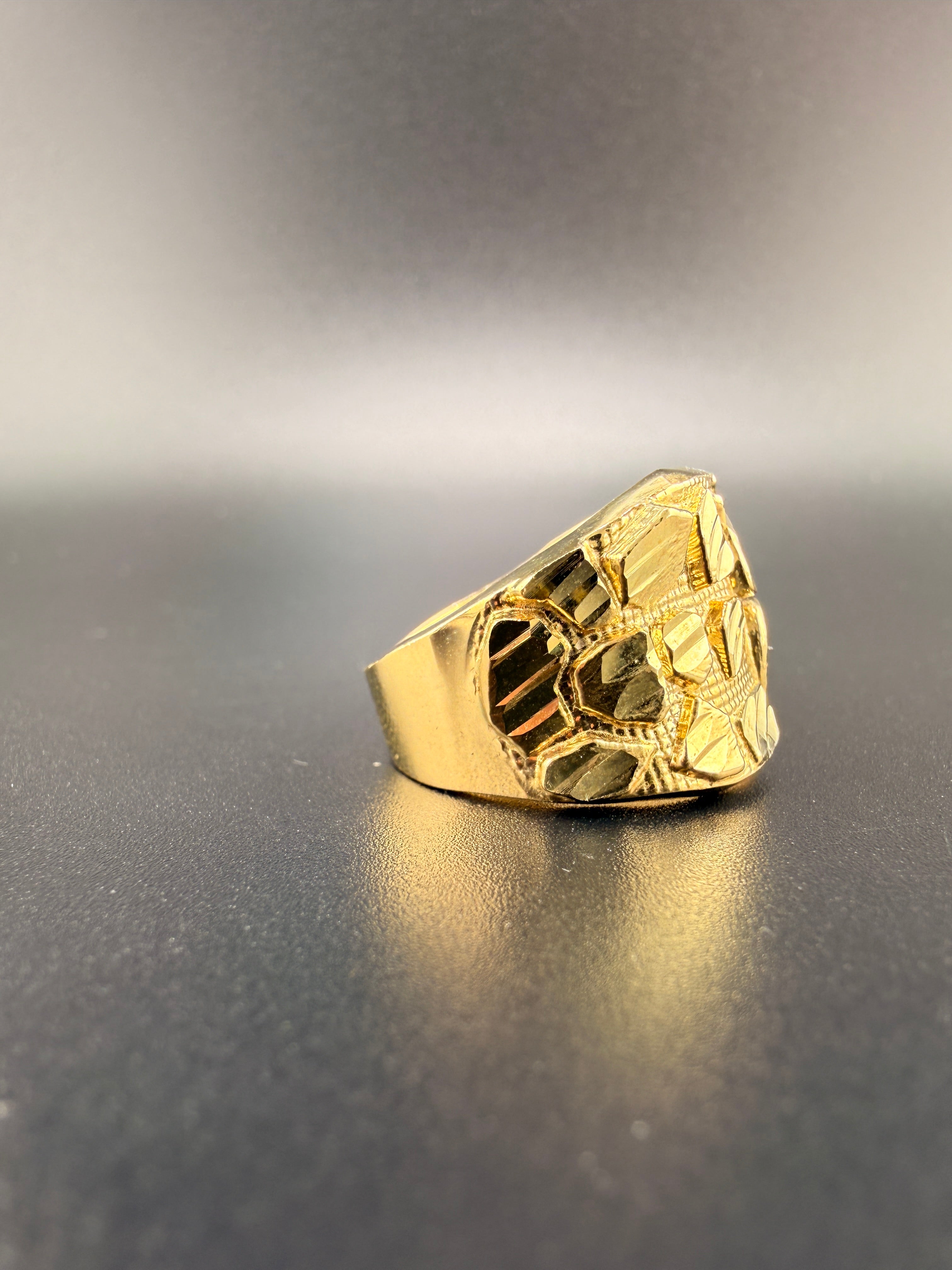 Men’s 10K Gold Nugget Ring – 7.7g Solid Gold Ring Size 10.5 | Wholesale Jewelry Price