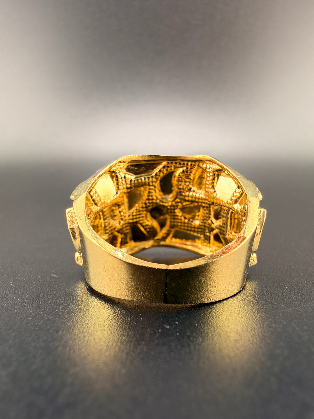 Men’s 10K Gold Nugget Ring – 7.7g Solid Gold Ring Size 10.5 | Wholesale Jewelry Price