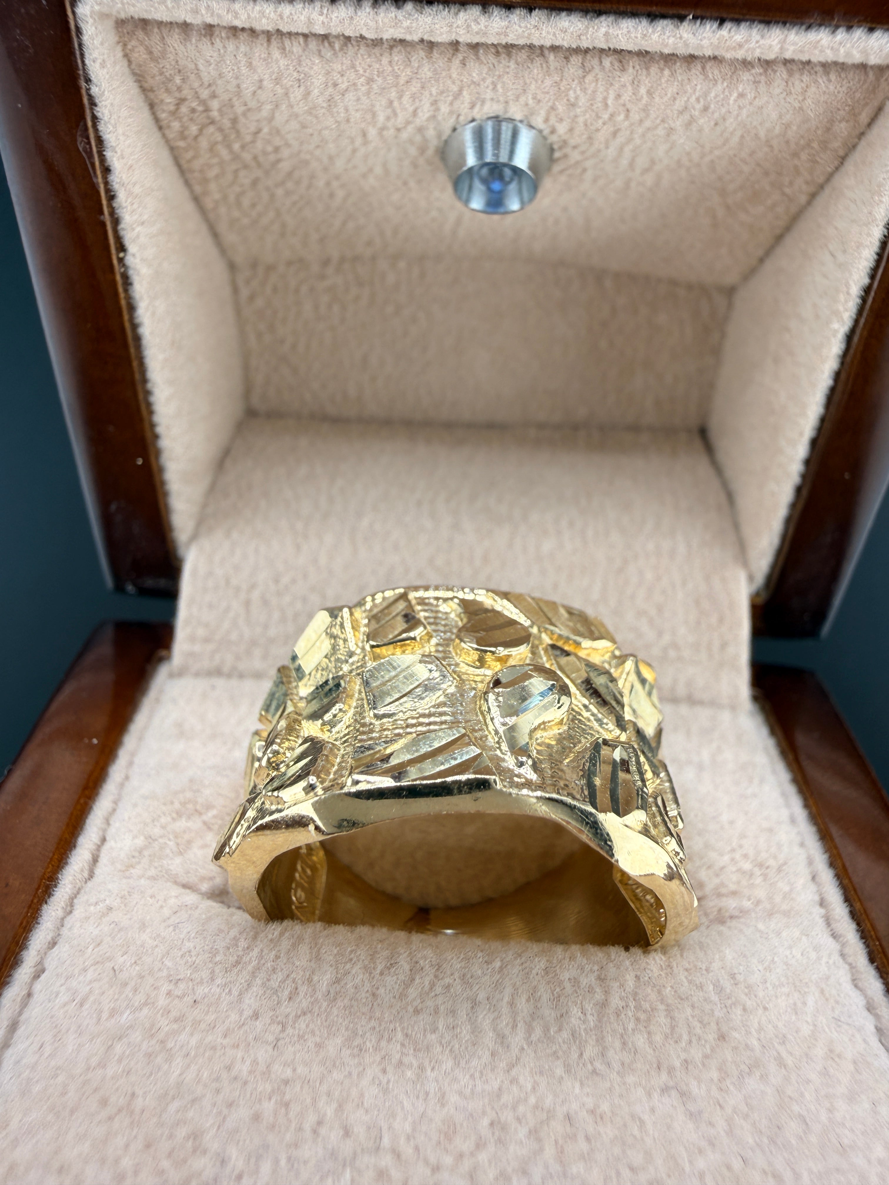 Men’s 10K Gold Nugget Ring – 7.7g Solid Gold Ring Size 10.5 | Wholesale Jewelry Price