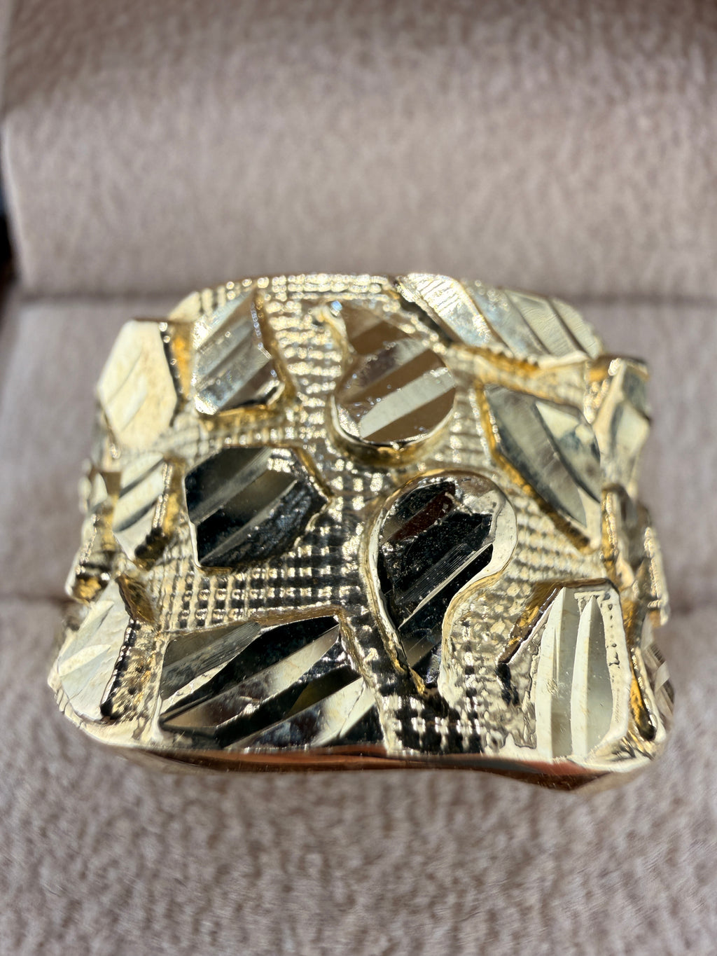 Men’s 10K Gold Nugget Ring – 7.7g Solid Gold Ring Size 10.5 | Wholesale Jewelry Price