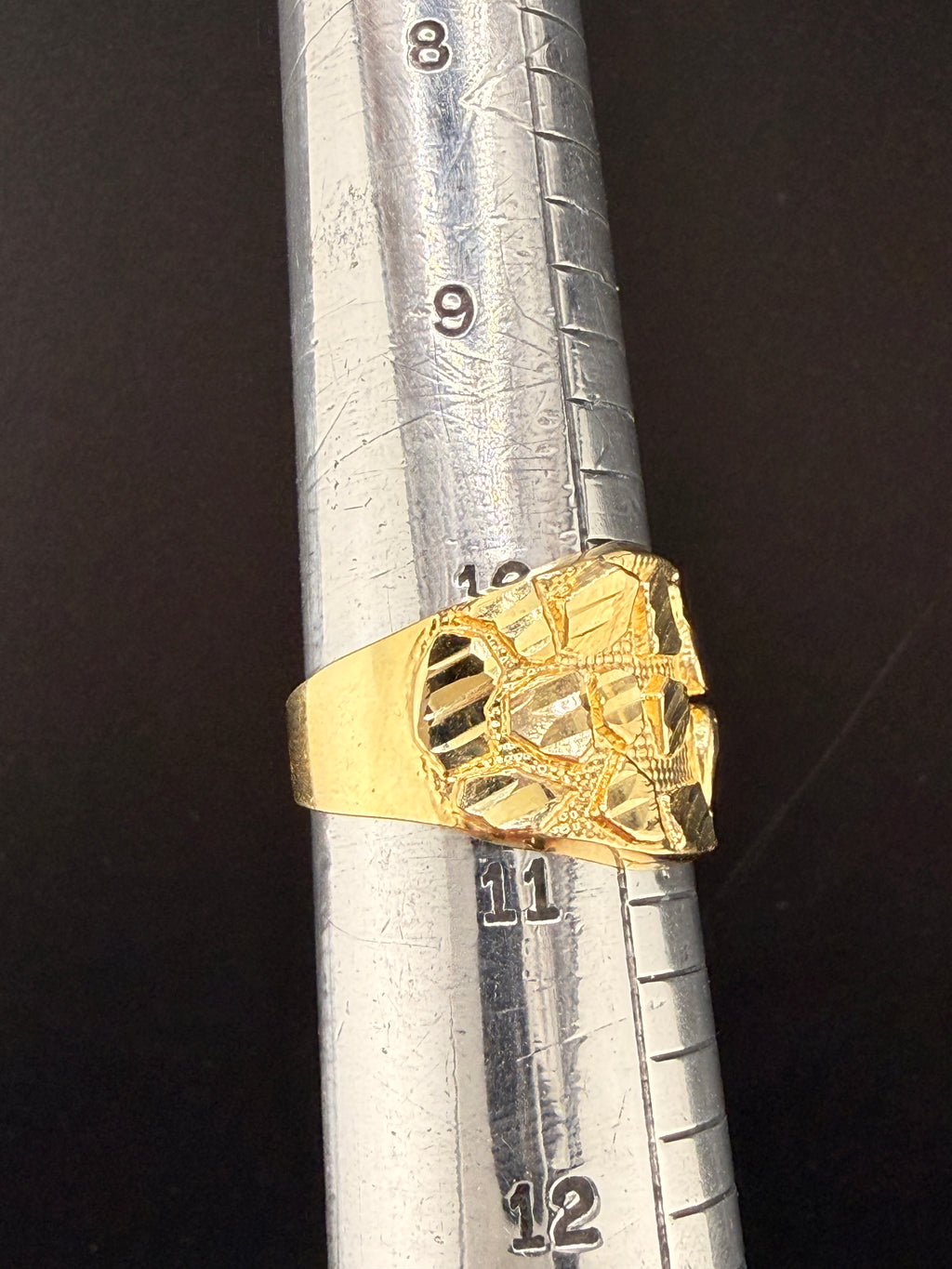 Men’s 10K Gold Nugget Ring – 7.7g Solid Gold Ring Size 10.5 | Wholesale Jewelry Price