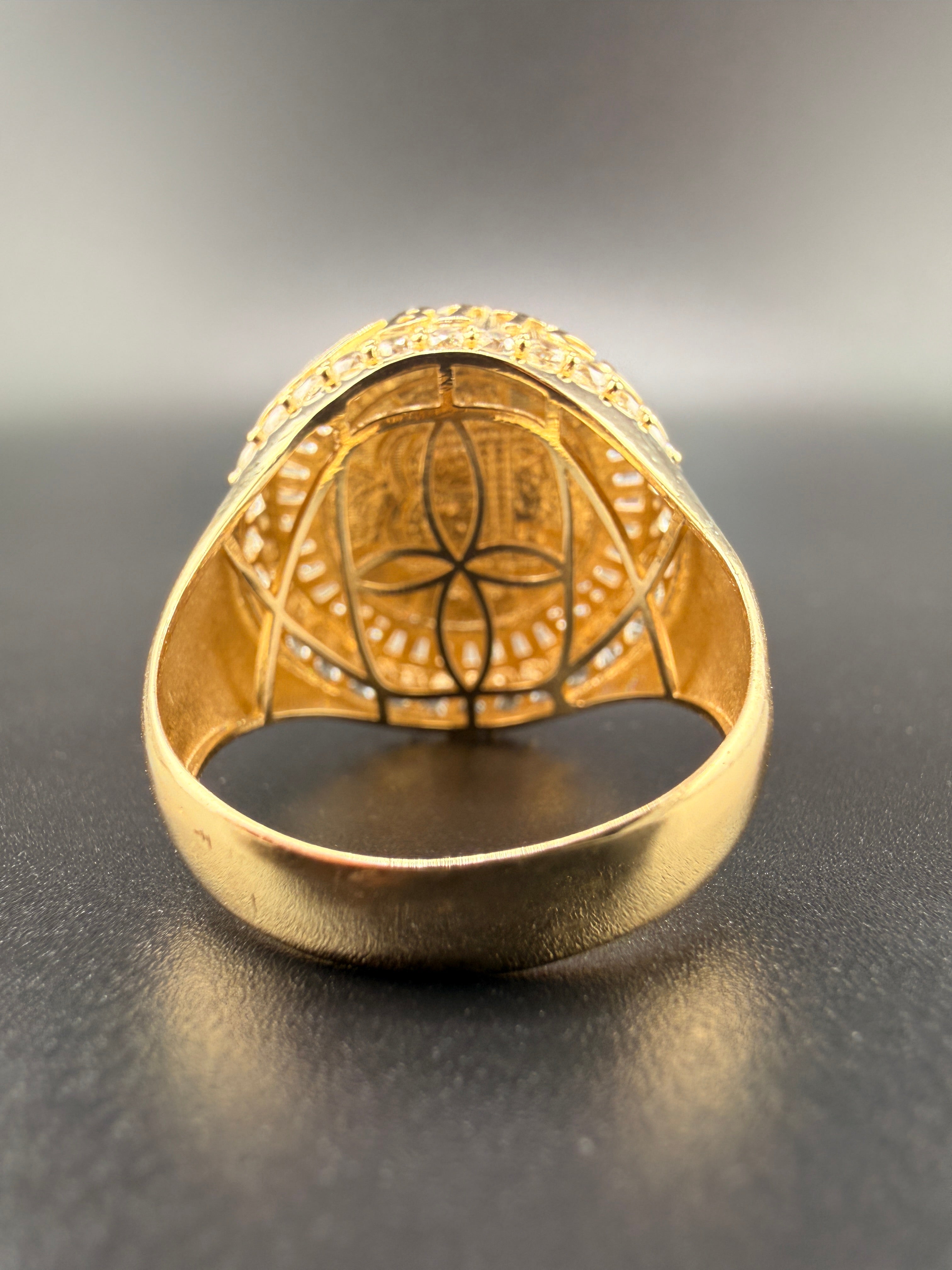 10K Gold Bitcoin Men's Ring with CZ Diamonds – 5.7g Luxury Crypto Ring Size 11