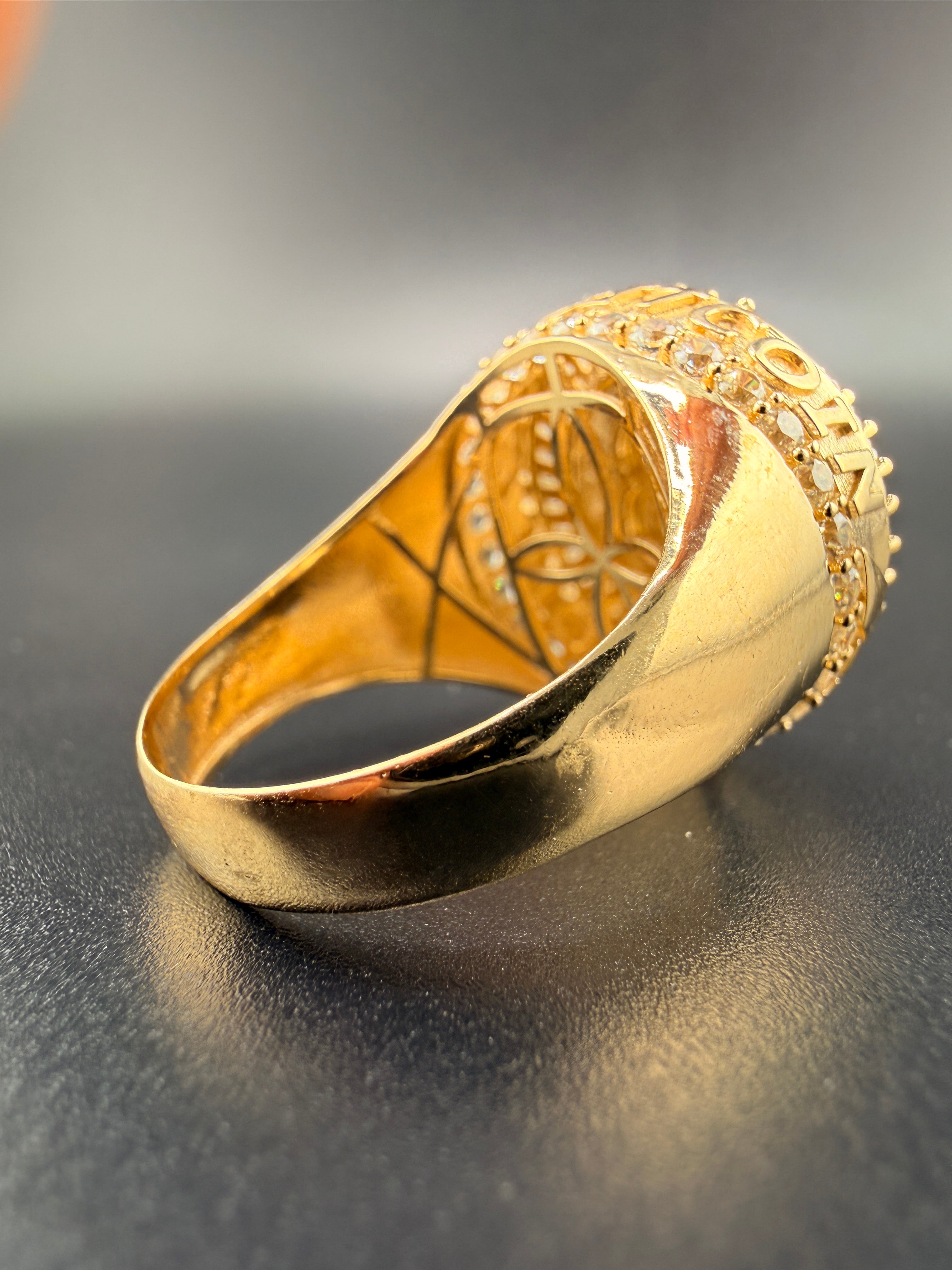 10K Gold Bitcoin Men's Ring with CZ Diamonds – 5.7g Luxury Crypto Ring Size 11