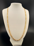10K Gold Figaro Chain Necklace 5.2mm – 24 Inch Solid Gold Figaro Link (23.3g) | Wholesale Price by Jewelry Connect