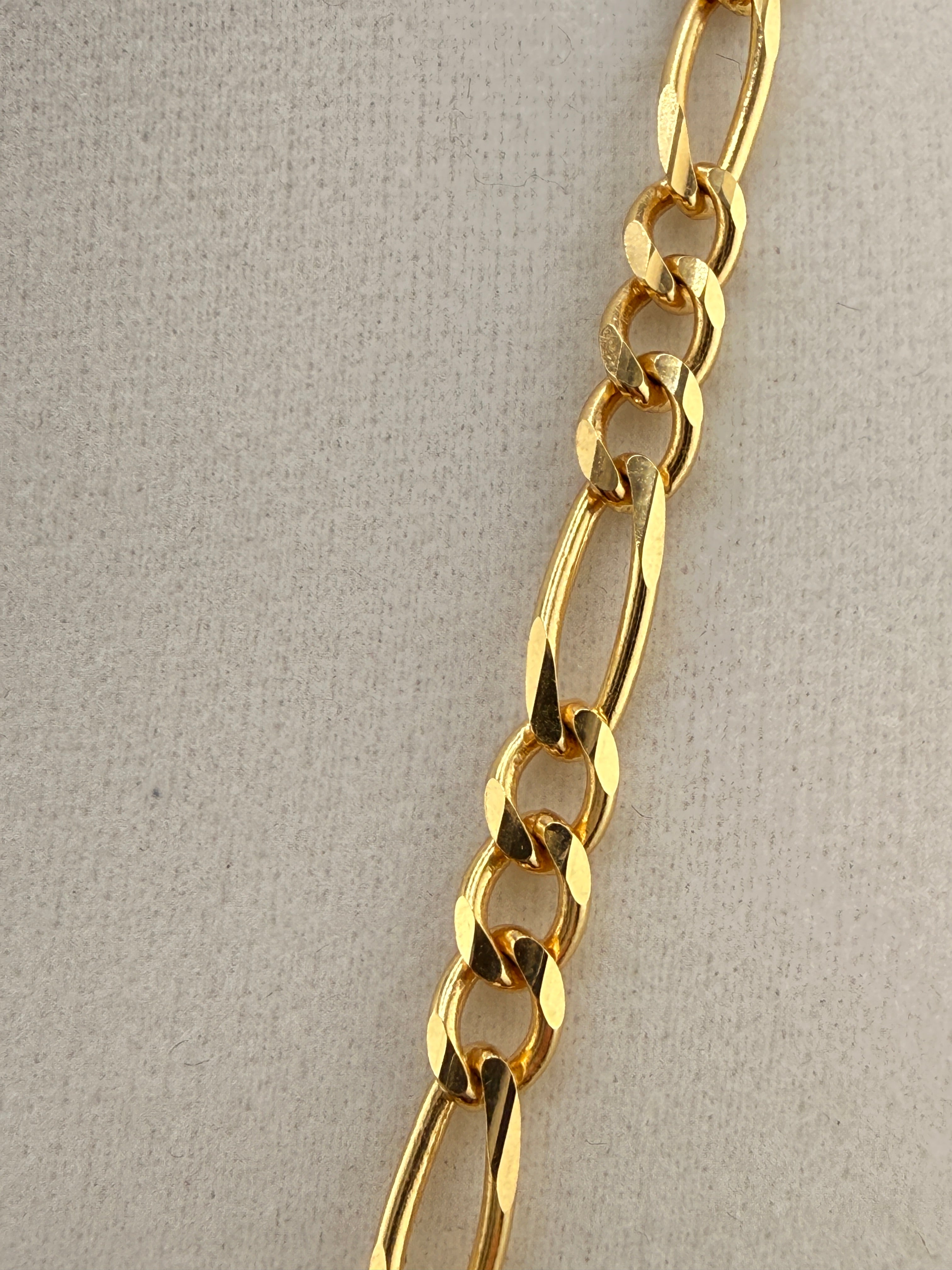 10K Gold Figaro Chain Necklace 5.2mm – 24 Inch Solid Gold Figaro Link (23.3g) | Wholesale Price by Jewelry Connect