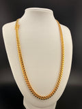 6.2mm Cuban Link Necklace – Solid 925 Sterling Silver w/ 14K Gold Bond – 22” Heavy Cuban Chain (54.4g)