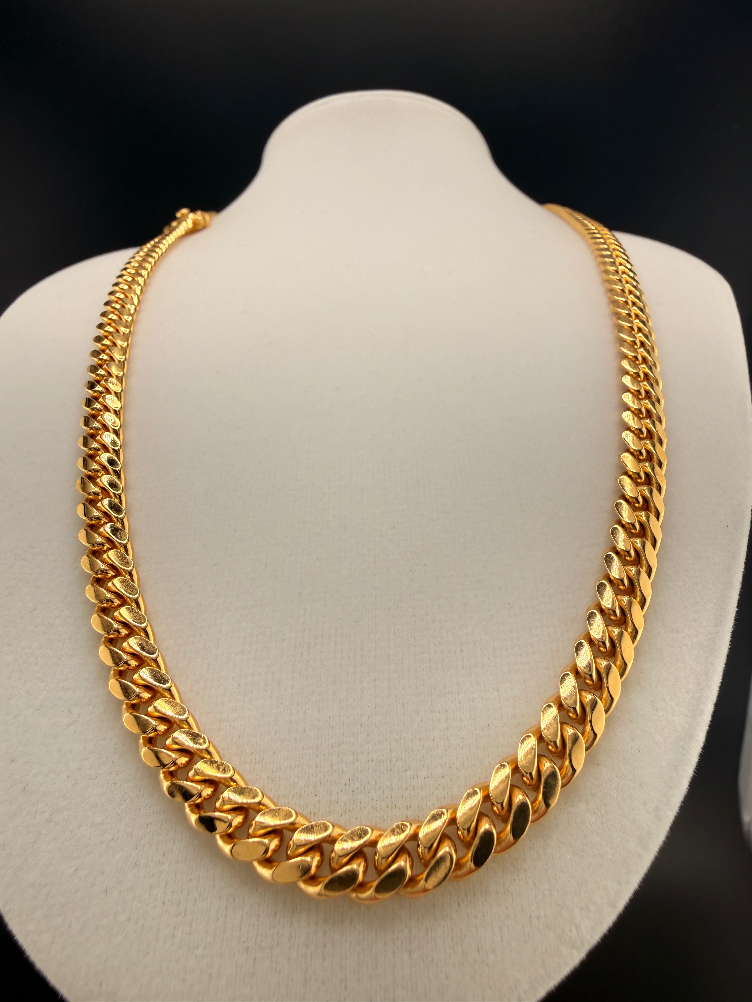 6.2mm Cuban Link Necklace – Solid 925 Sterling Silver w/ 14K Gold Bond – 22” Heavy Cuban Chain (54.4g)