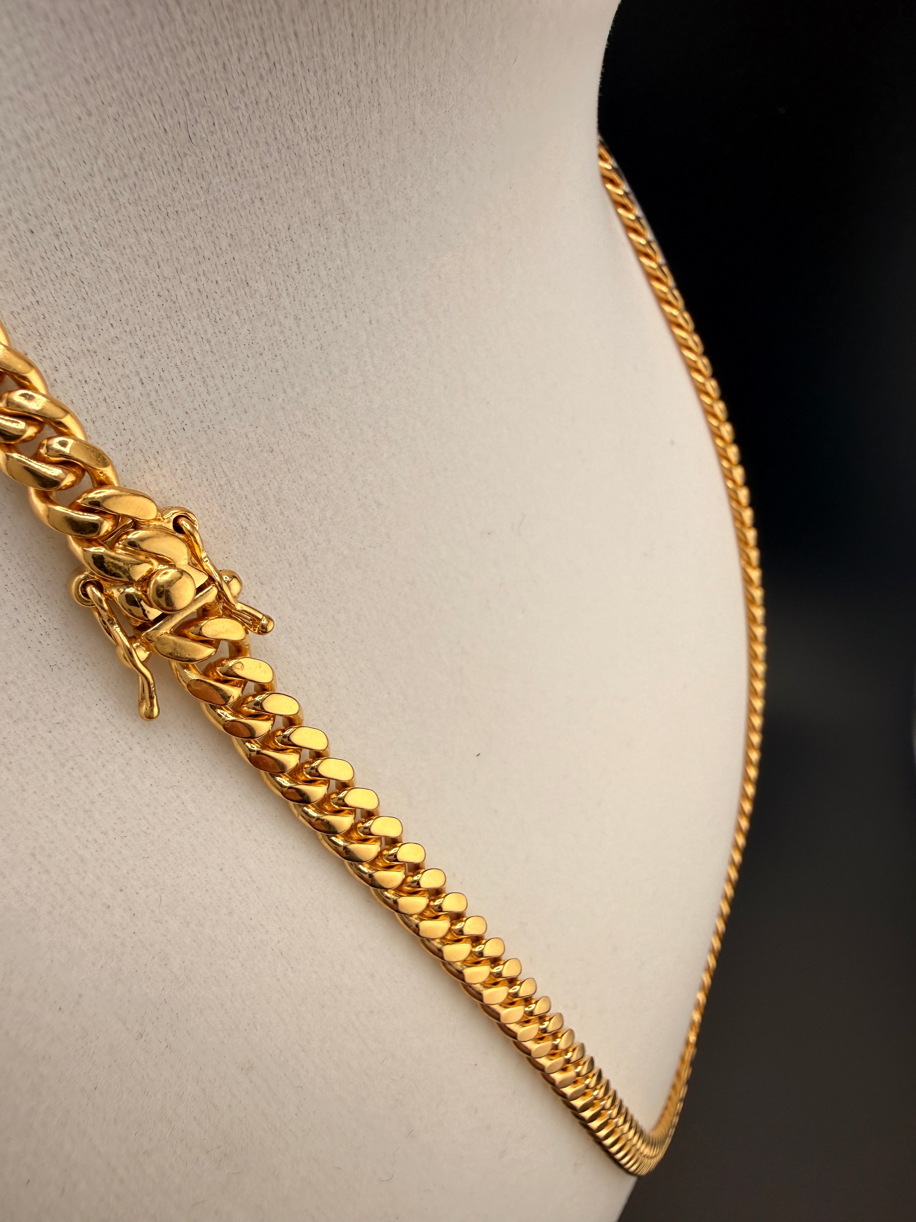 6.2mm Cuban Link Necklace – Solid 925 Sterling Silver w/ 14K Gold Bond – 22” Heavy Cuban Chain (54.4g)