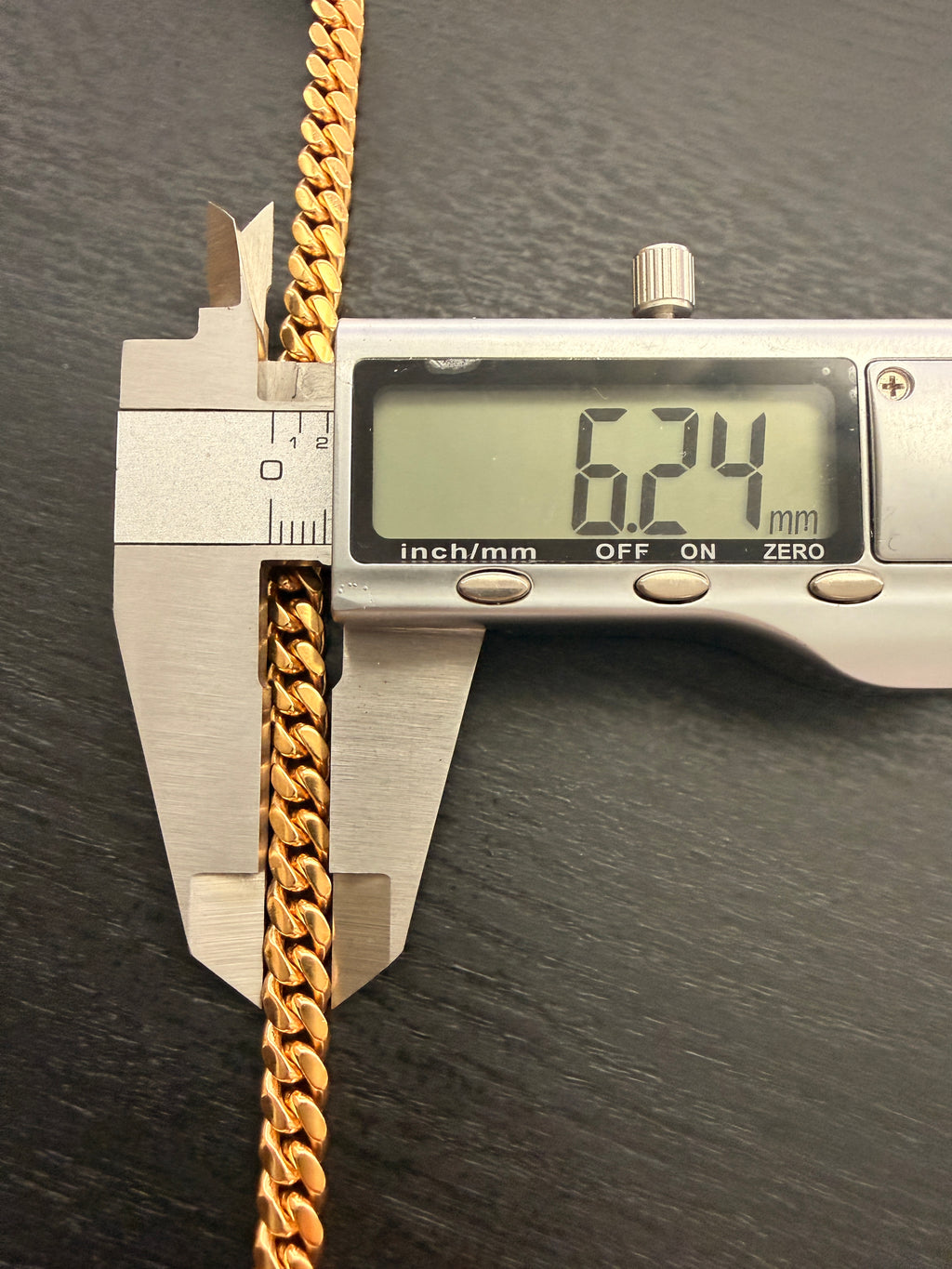 6.2mm Cuban Link Necklace – Solid 925 Sterling Silver w/ 14K Gold Bond – 22” Heavy Cuban Chain (54.4g)