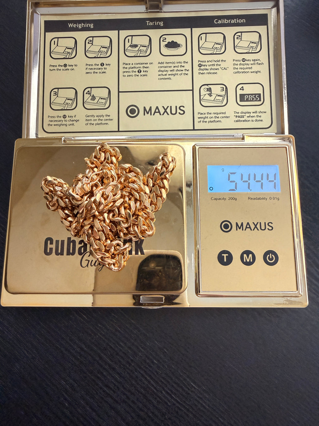 6.2mm Cuban Link Necklace – Solid 925 Sterling Silver w/ 14K Gold Bond – 22” Heavy Cuban Chain (54.4g)