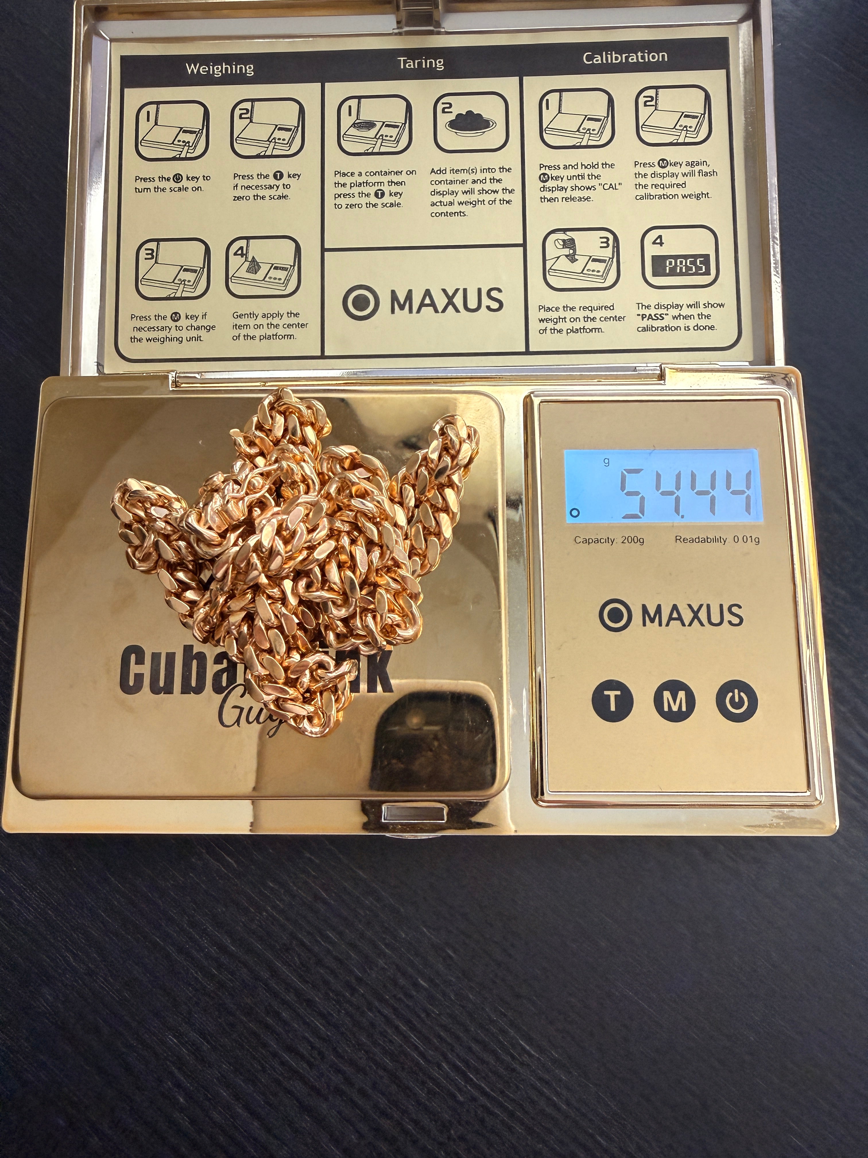 6.2mm Cuban Link Necklace – Solid 925 Sterling Silver w/ 14K Gold Bond – 22” Heavy Cuban Chain (54.4g)