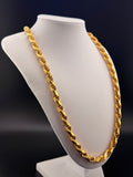 8mm Italian Rope Chain – 14K Gold Bonded over Solid 925 Sterling Silver – 24” Heavy 126g Rope Necklace | Made in Italy