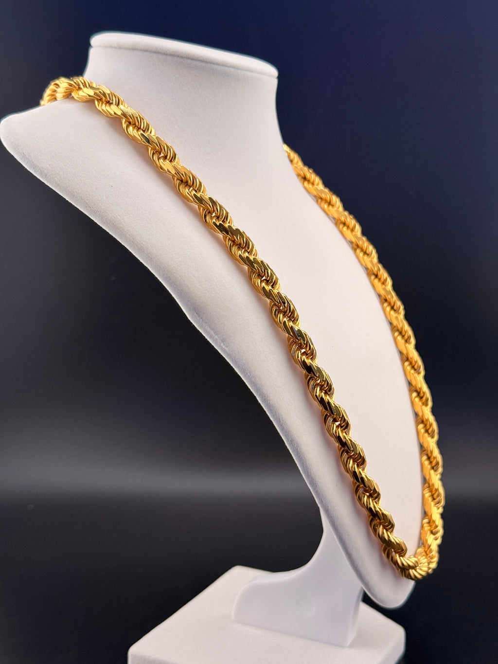 8mm Italian Rope Chain – 14K Gold Bonded over Solid 925 Sterling Silver – 24” Heavy 126g Rope Necklace | Made in Italy