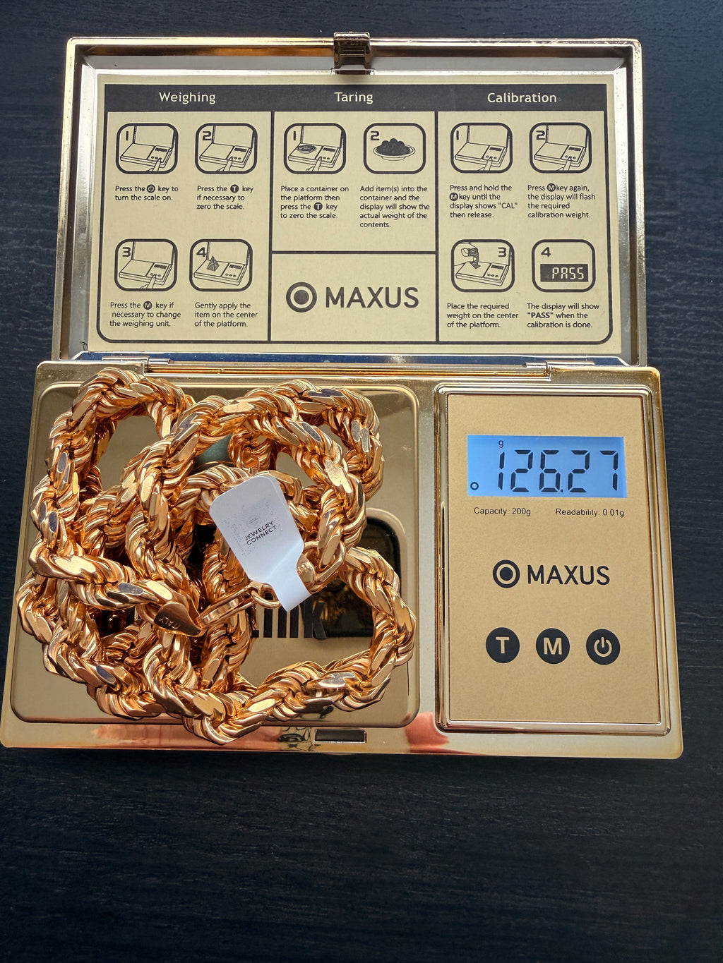 8mm Italian Rope Chain – 14K Gold Bonded over Solid 925 Sterling Silver – 24” Heavy 126g Rope Necklace | Made in Italy