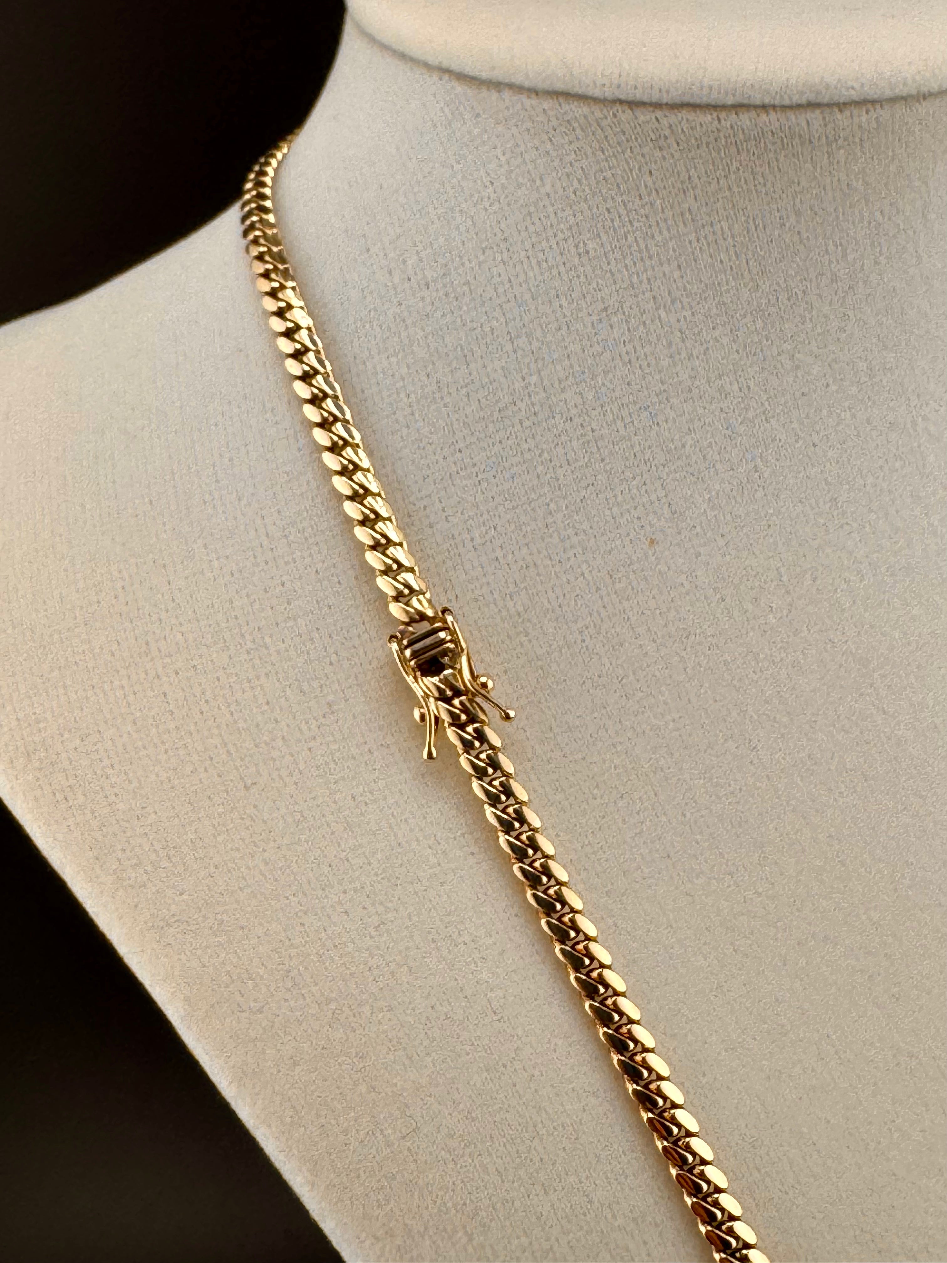 14K Solid Gold Cuban Link Chain — 22 Inches