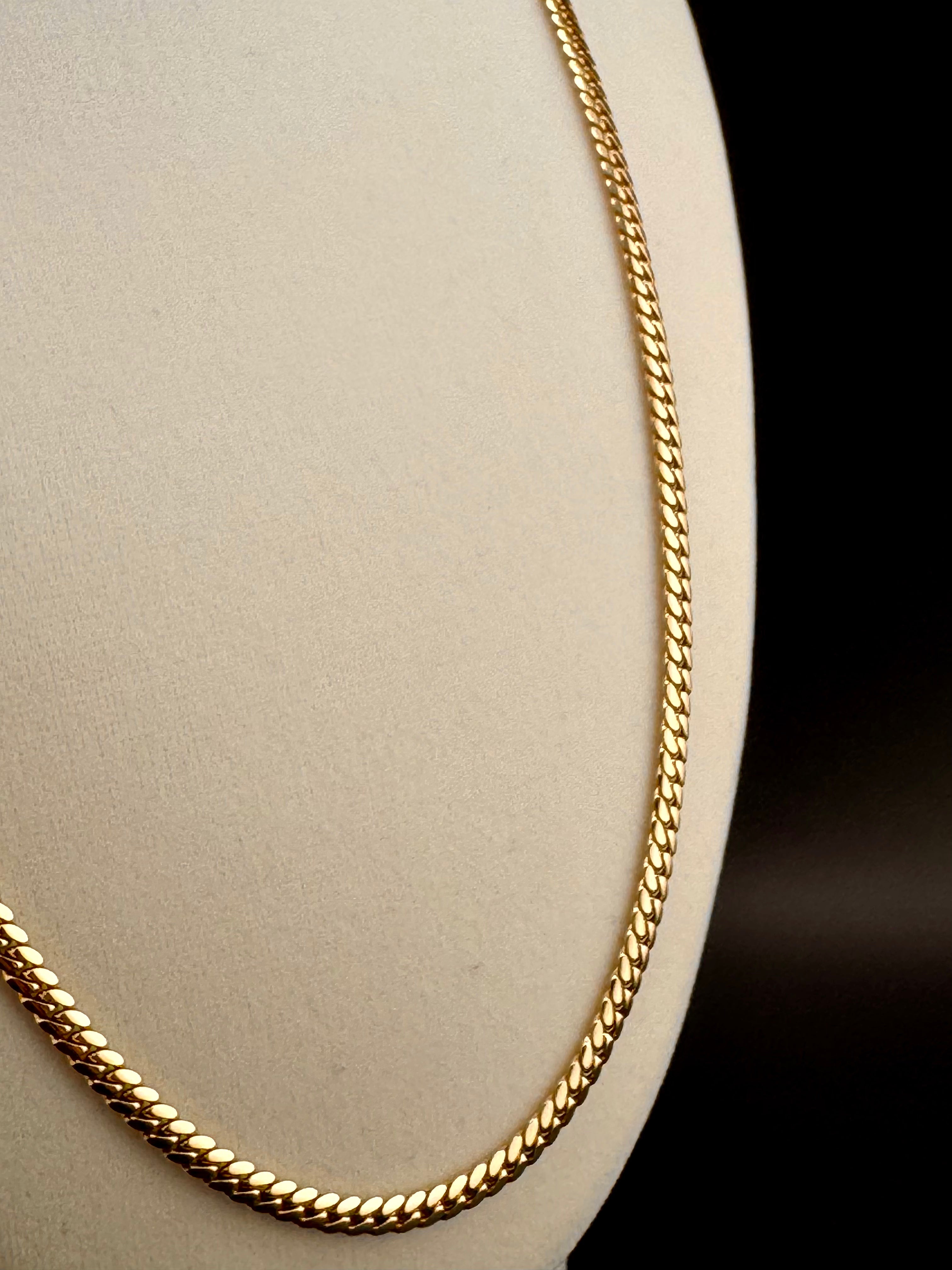 14K Solid Gold Cuban Link Chain — 22 Inches