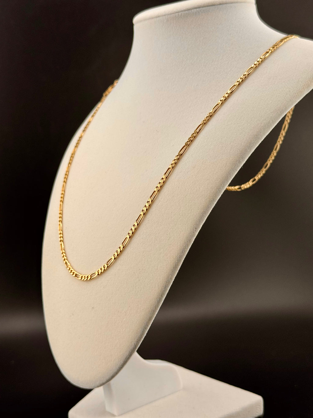 14K Solid Gold 3.15MM Figaro Chain — 24 Inches