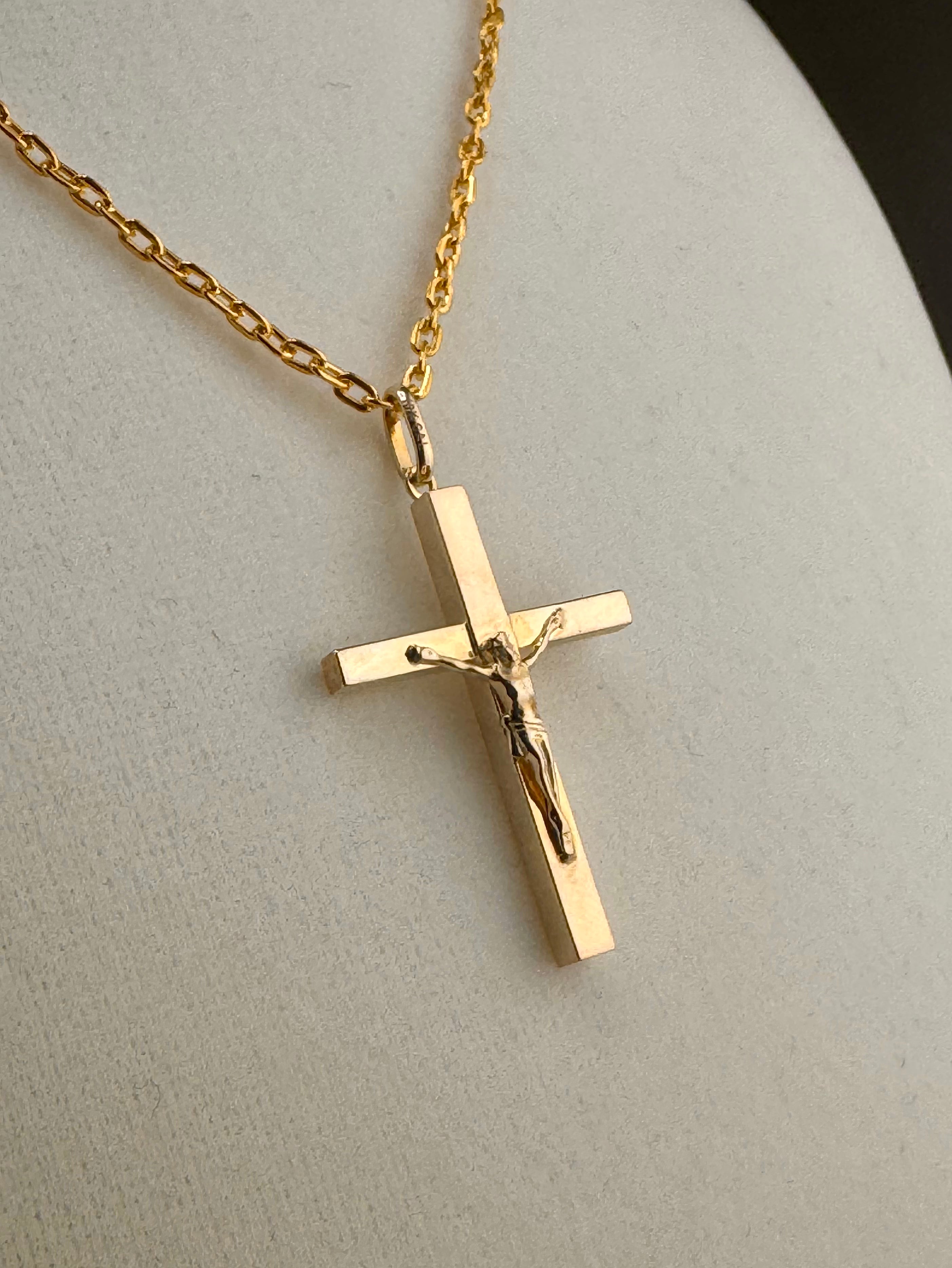 10K Solid Gold Jesus on Cross Pendant