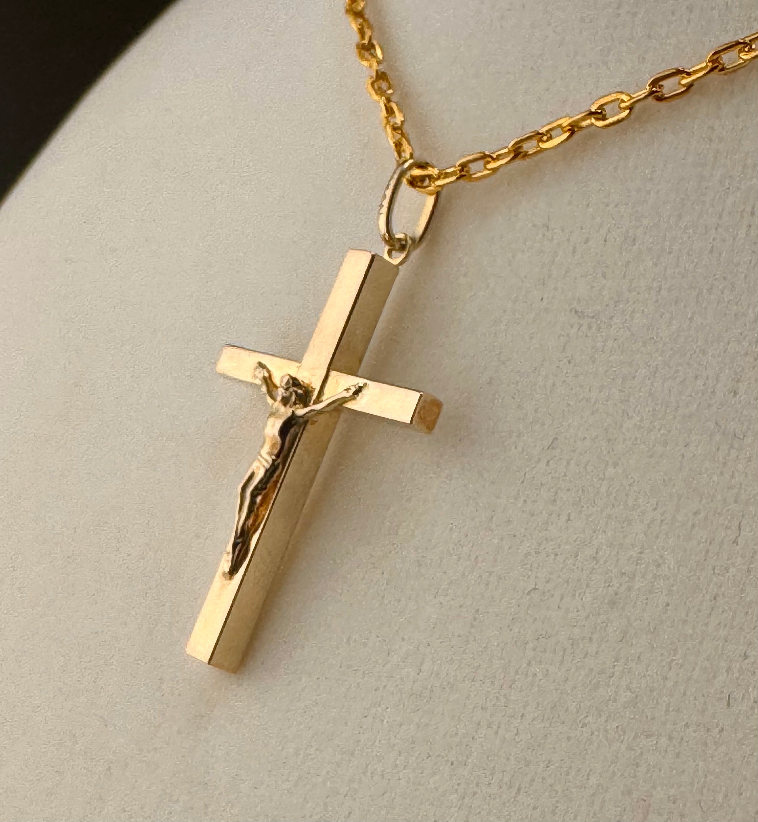 10K Solid Gold Jesus on Cross Pendant