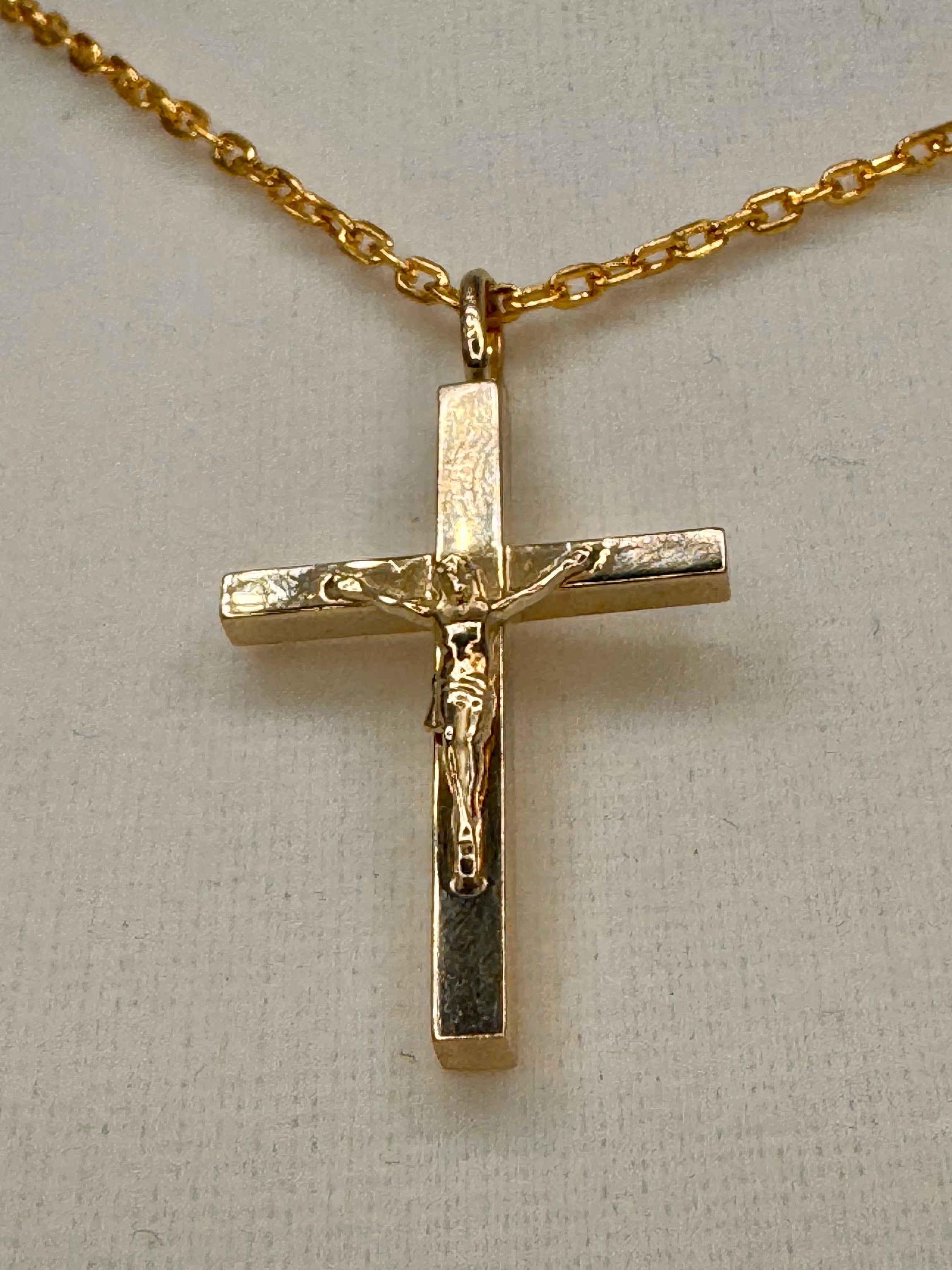 10K Solid Gold Jesus on Cross Pendant