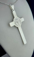 .925 Sterling Silver Jesus on Cross Pendant — 4.24 Inches