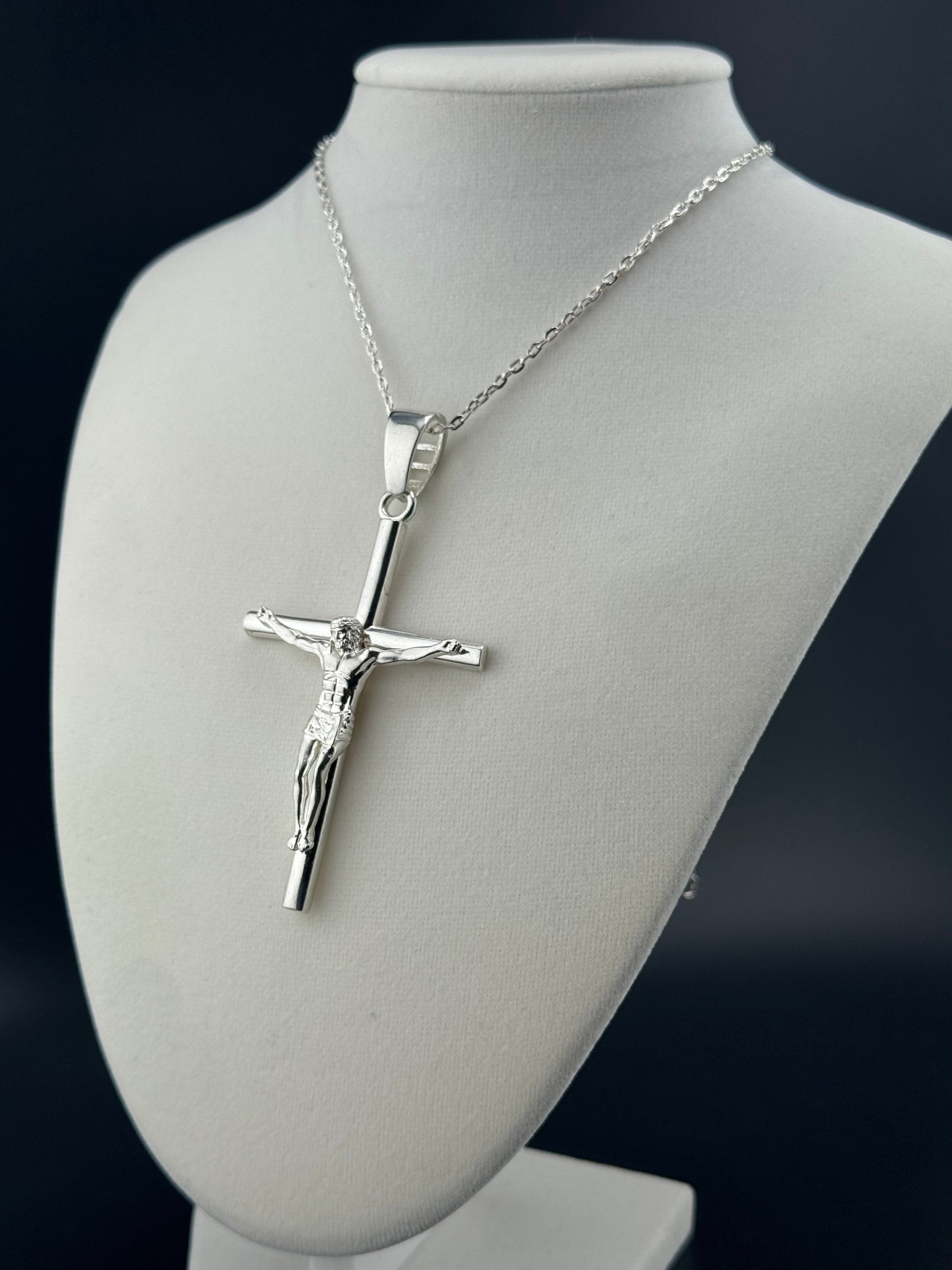 .925 Sterling Silver Jesus on Cross Pendant