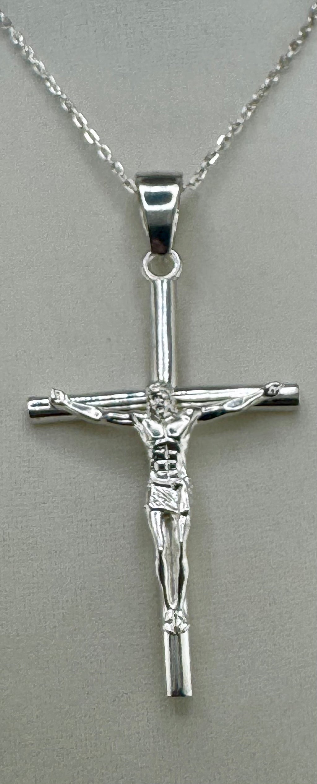 .925 Sterling Silver Jesus on Cross Pendant