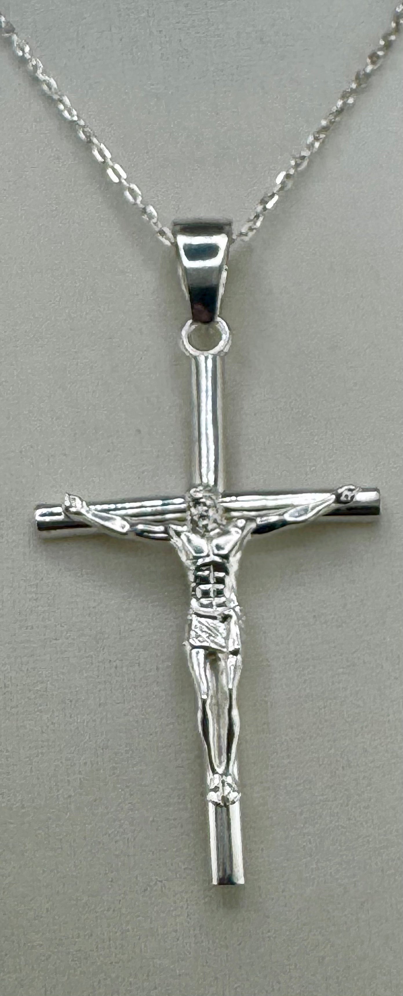 .925 Sterling Silver Jesus on Cross Pendant