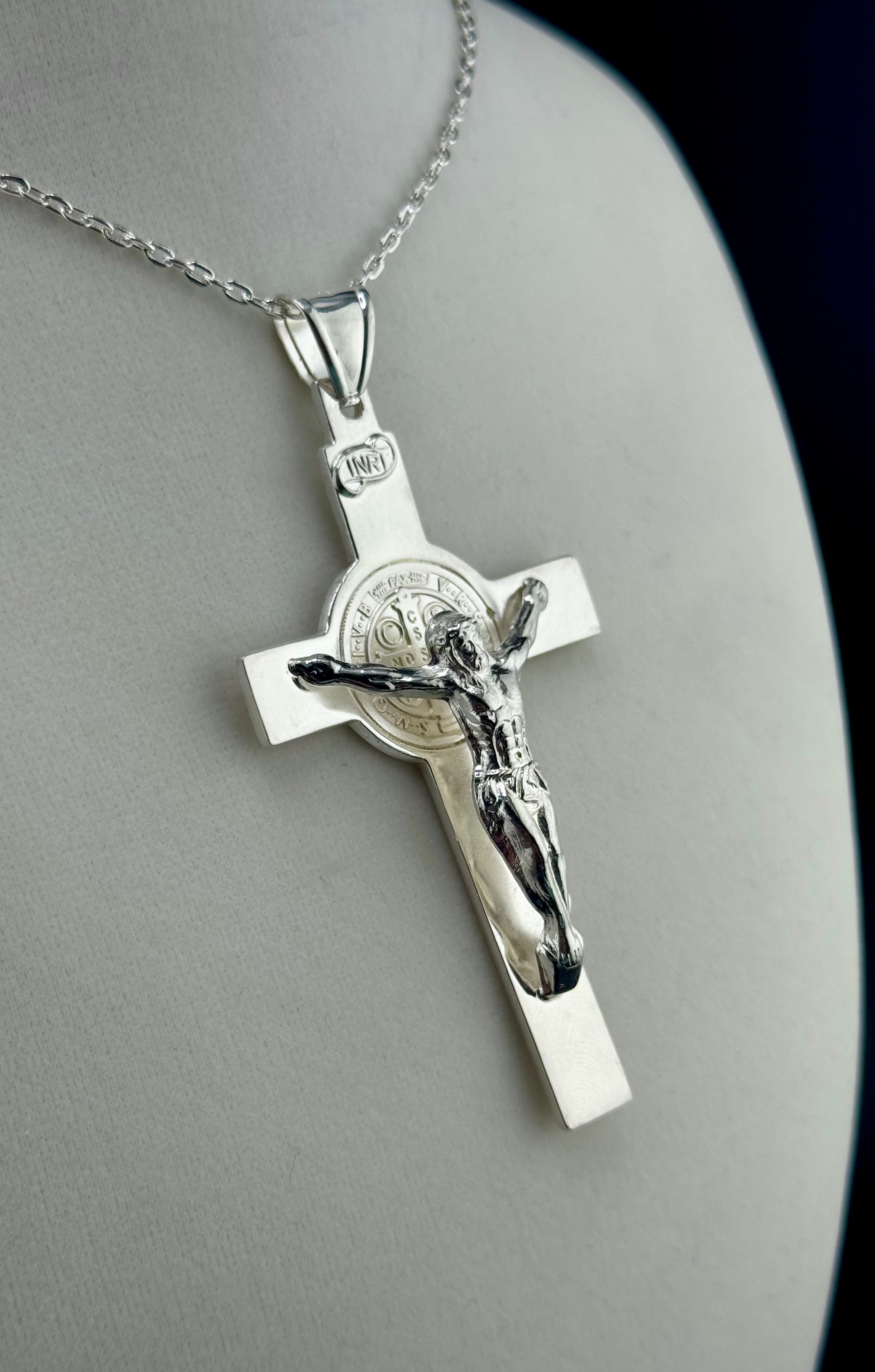 .925 Sterling Silver Jesus on Cross Pendant