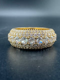 Gold Plated Stainless Steel Fully Encrusted CZ Ring – Size 10.5
