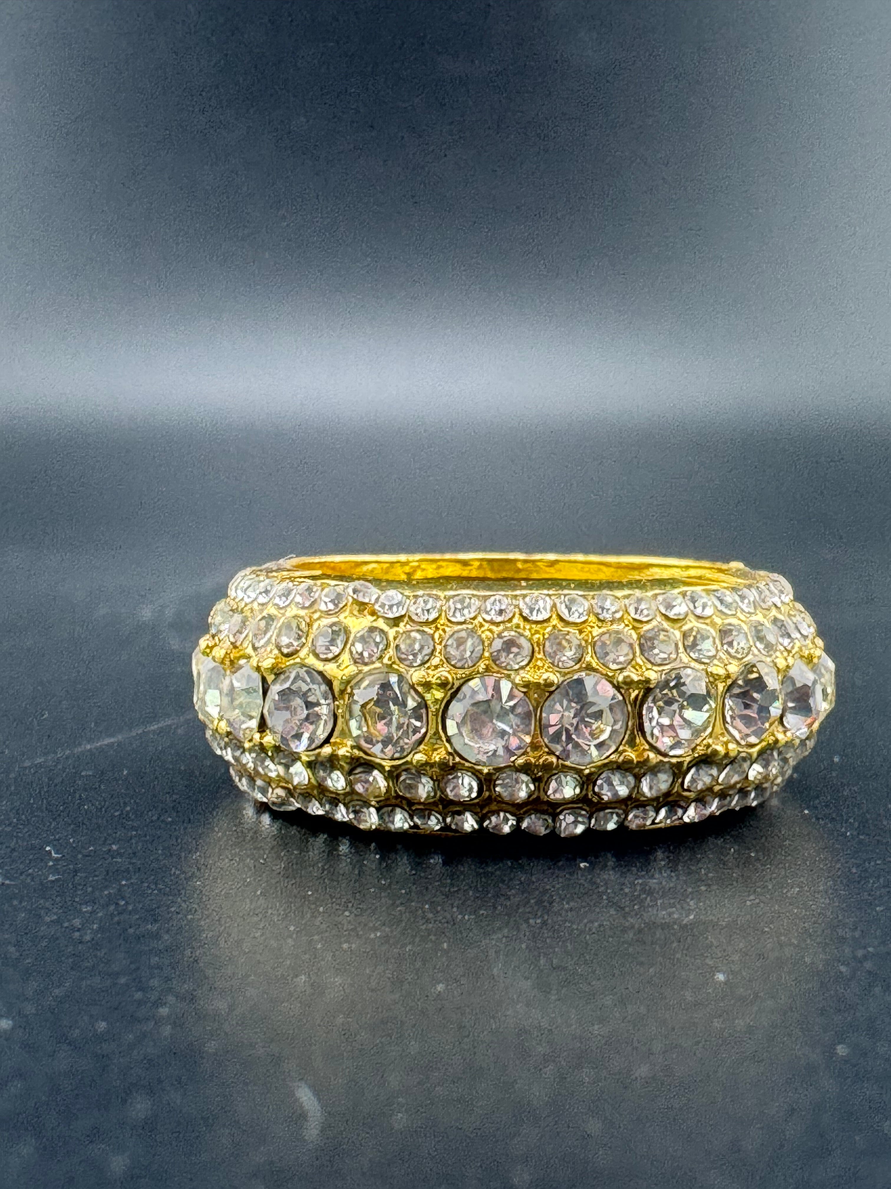 Gold Plated Stainless Steel Fully Encrusted CZ Diamond Band – 10.17mm, Size 11.5