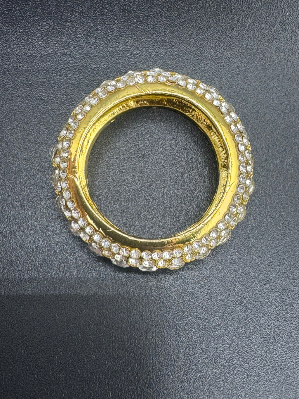 Gold Plated Stainless Steel Fully Encrusted CZ Diamond Band – 10.12mm, Size 10.5