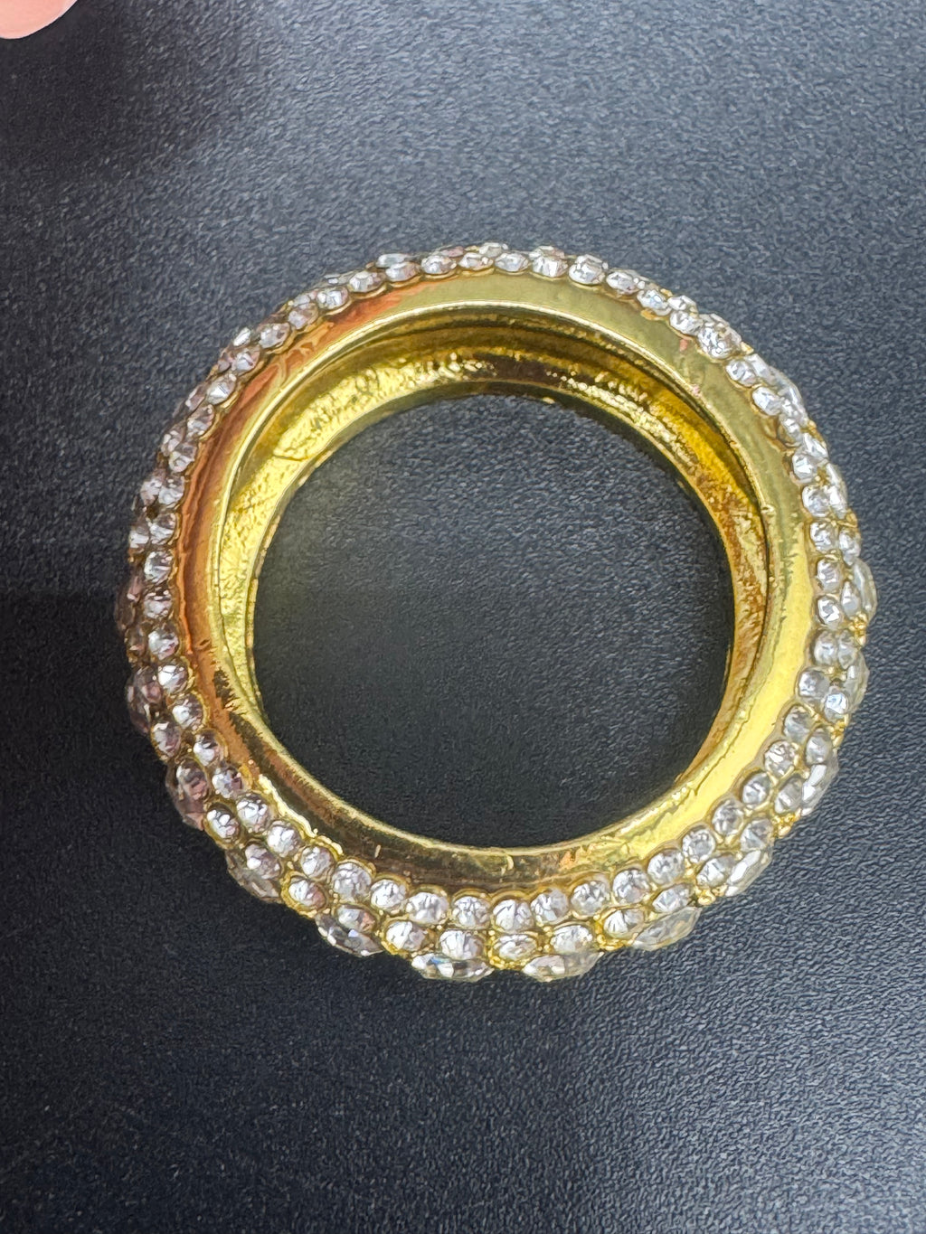 Gold Plated Stainless Steel Fully Encrusted CZ Diamond Band – 10.12mm, Size 10.5