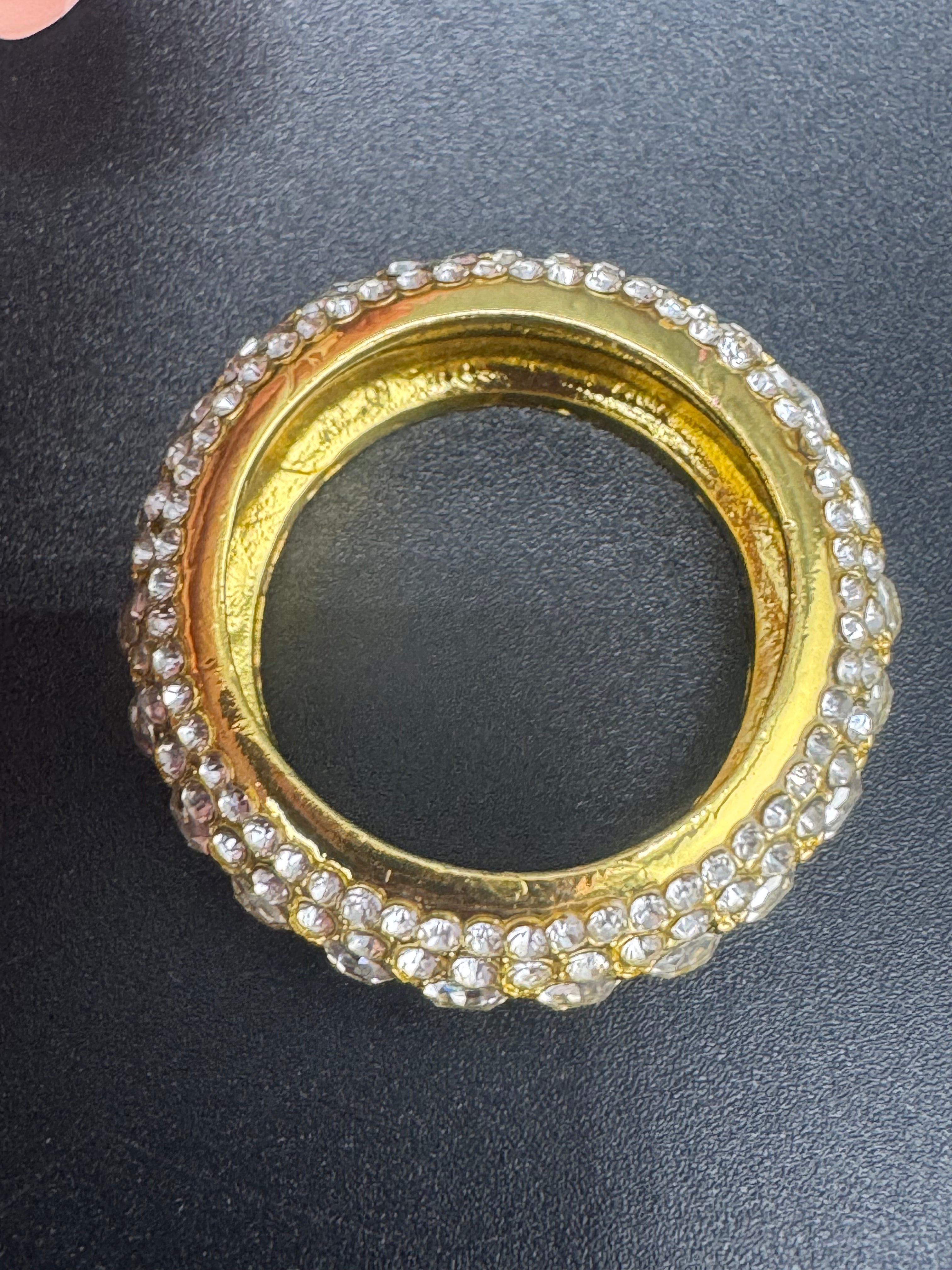 Gold Plated Stainless Steel Fully Encrusted CZ Diamond Band – 10.12mm, Size 10.5