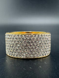 Gold Plated Stainless Steel Fully Encrusted CZ Diamond Ring – 12mm, Size 11.25
