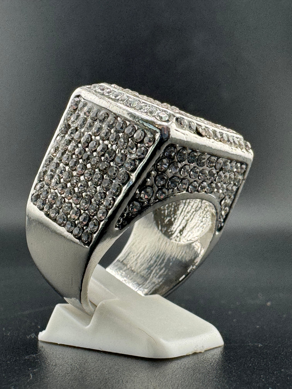 CZ Diamond Square Stainless Steel Ring – Size 11.5, 20.9mm Wide