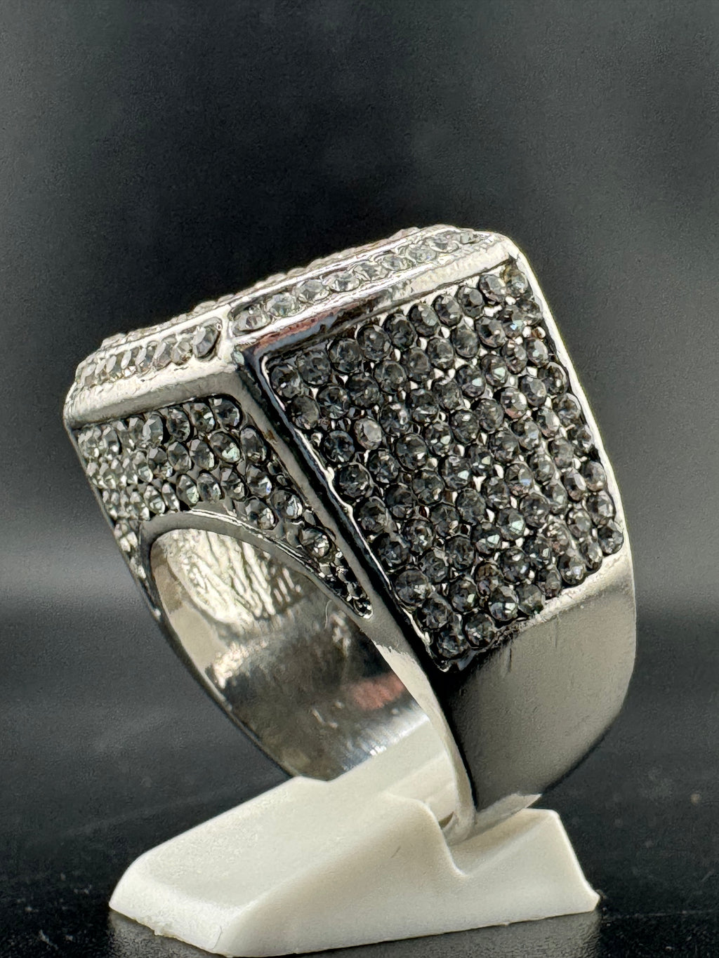 CZ Diamond Square Stainless Steel Ring – Size 11.5, 20.9mm Wide