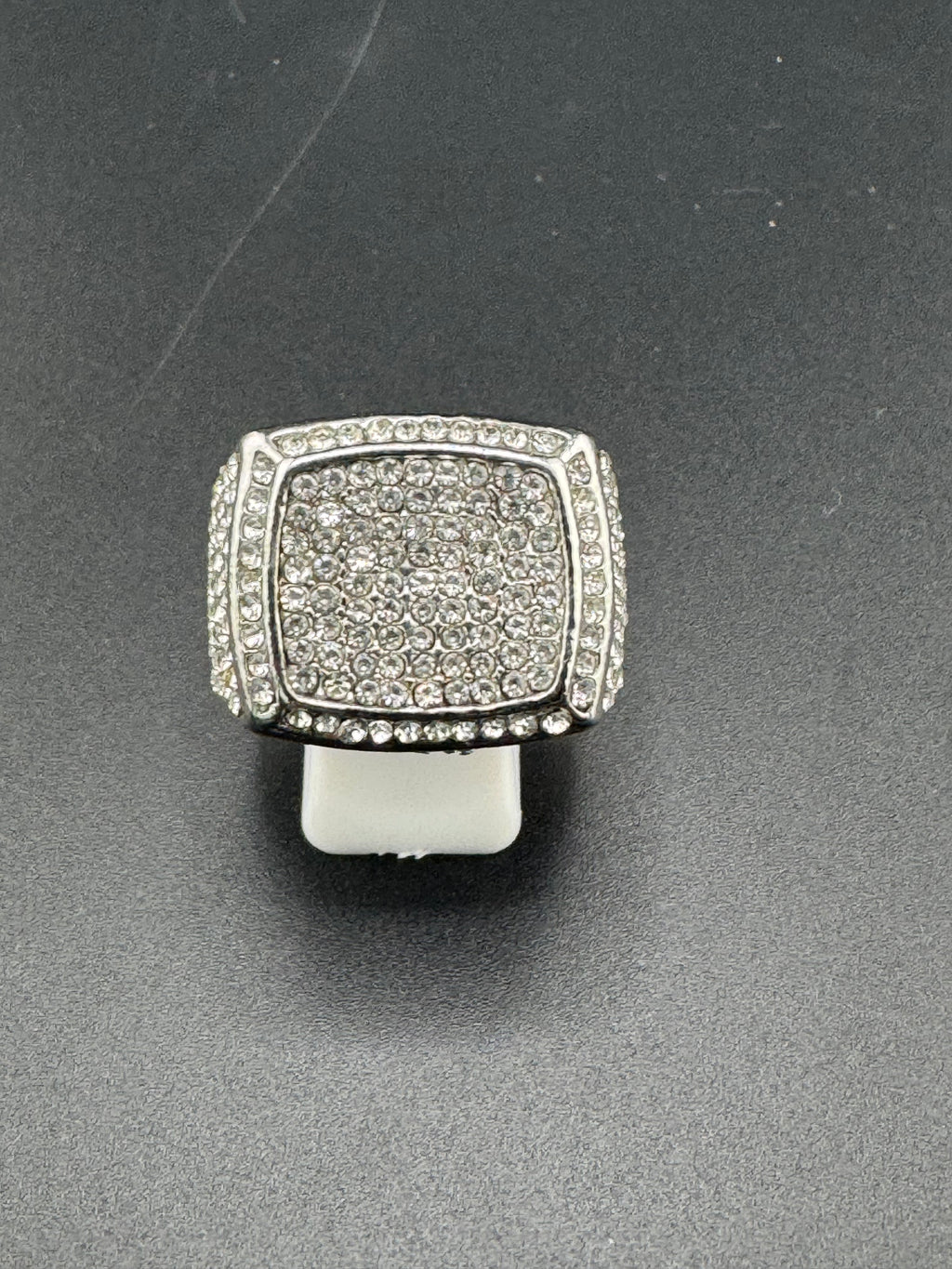 CZ Diamond Square Stainless Steel Ring – Size 11.5, 20.9mm Wide