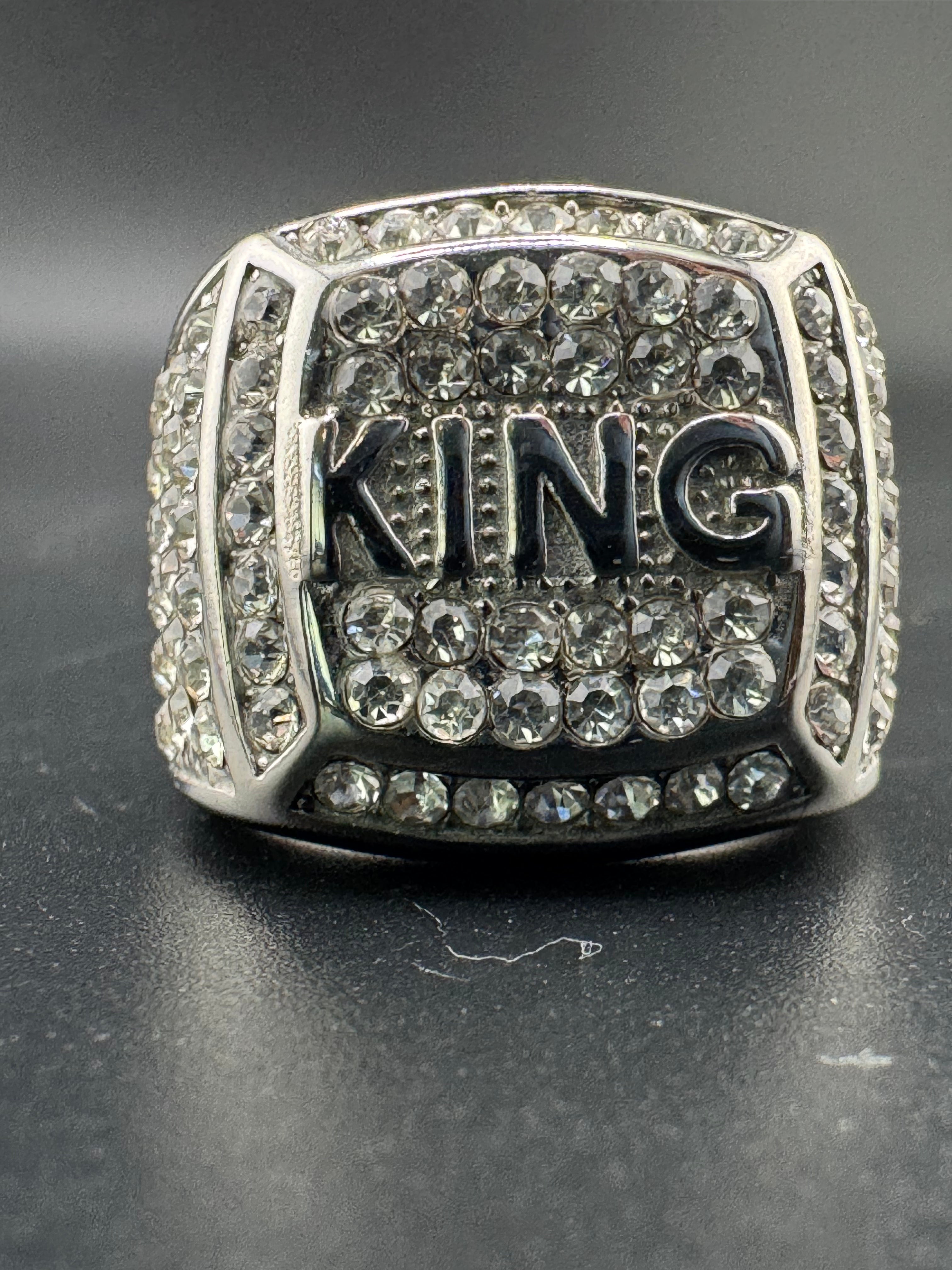 CZ Diamond “KING” Stainless Steel Ring – 20.4mm Wide, Size 10