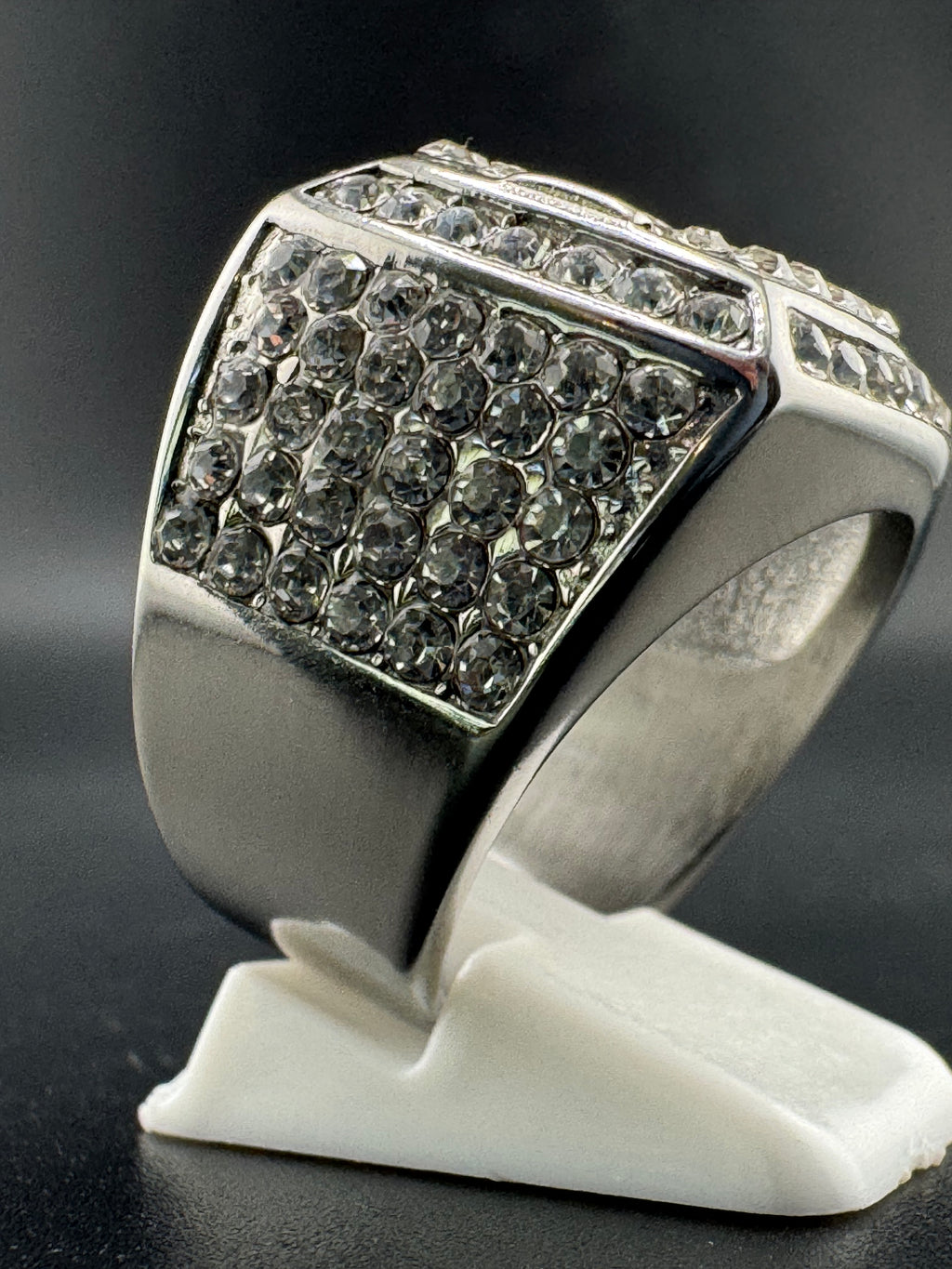 CZ Diamond “KING” Stainless Steel Ring – 20.4mm Wide, Size 10