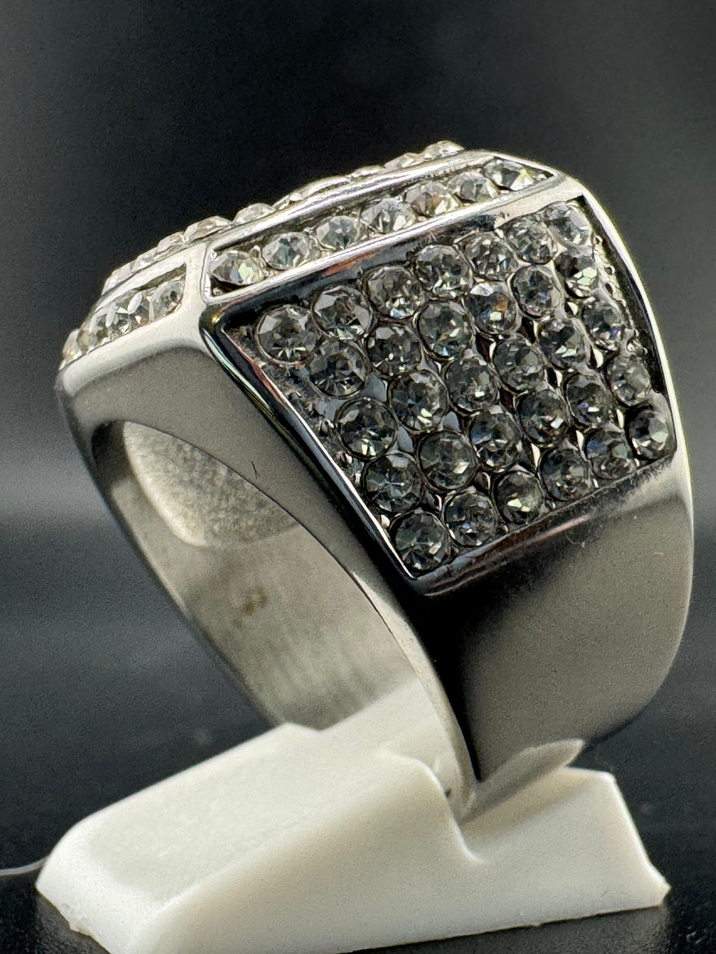 CZ Diamond “KING” Stainless Steel Ring – 20.4mm Wide, Size 10