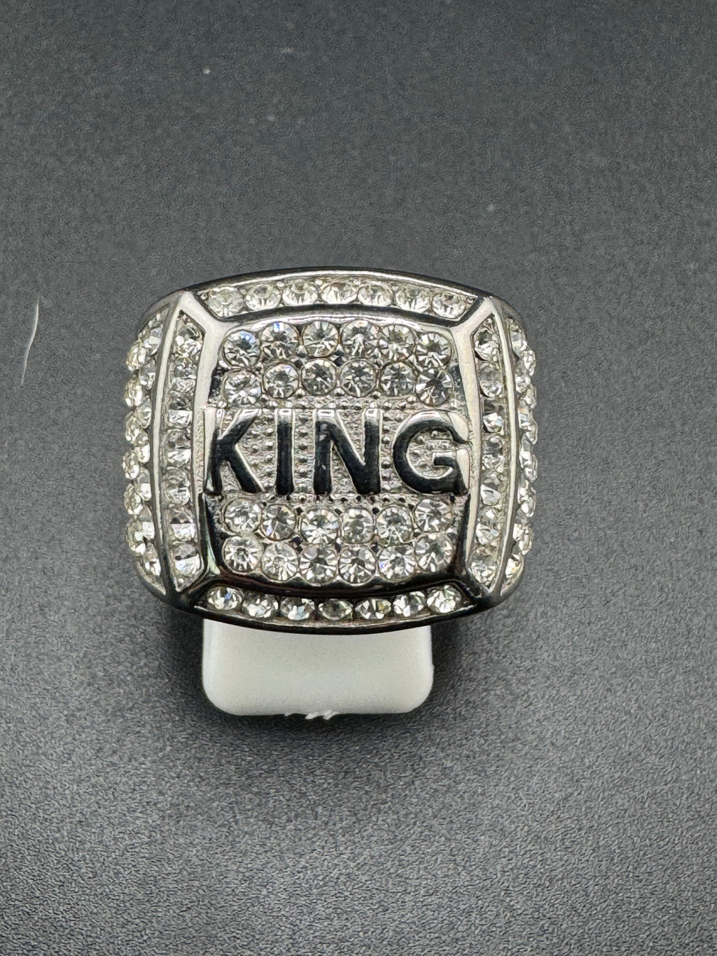 CZ Diamond “KING” Stainless Steel Ring – 20.4mm Wide, Size 10