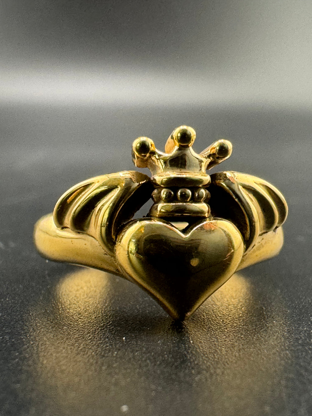 Gold Plated 925 Sterling Silver Claddagh Ring – Size 7, 7.15 Grams