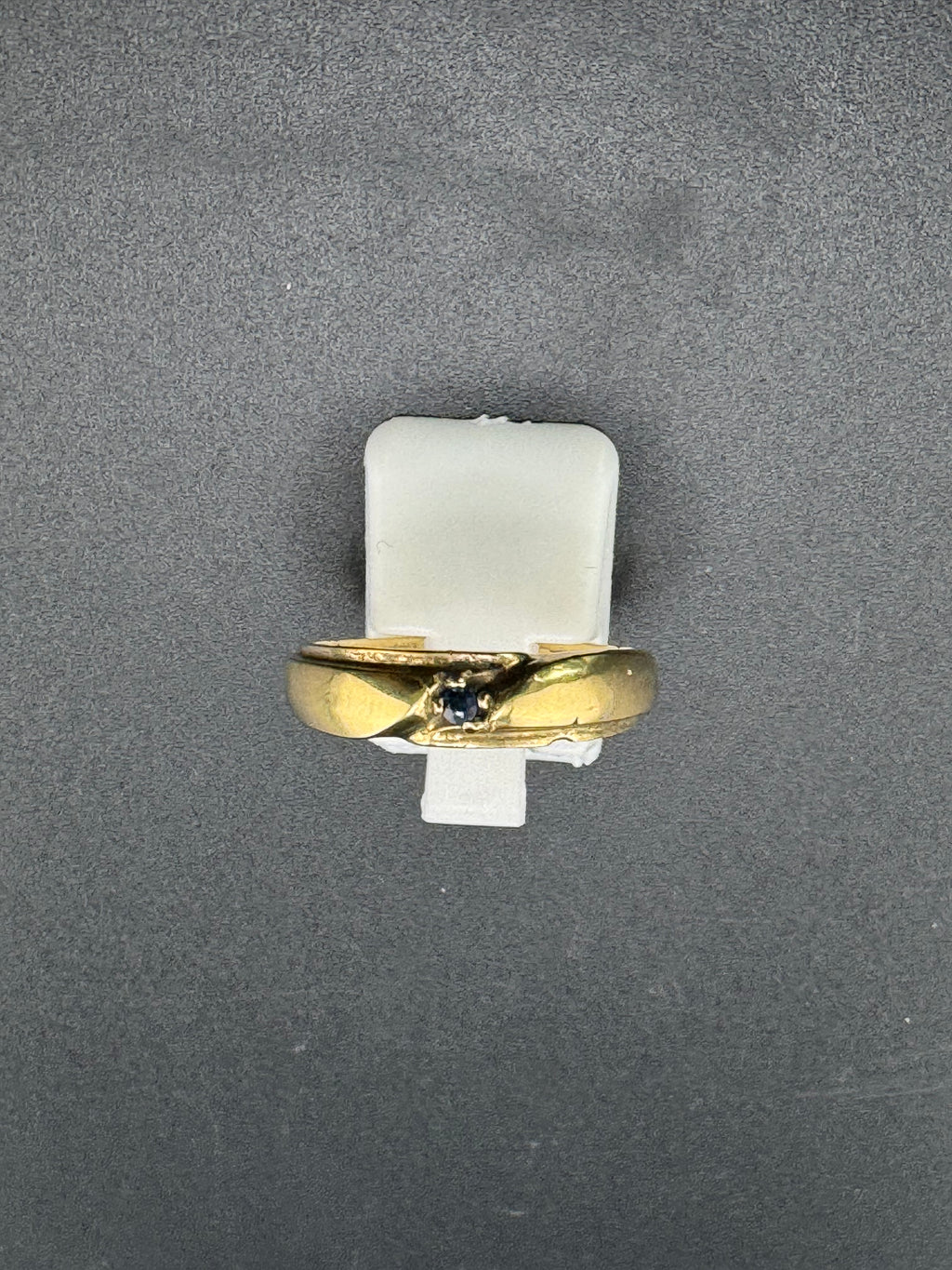 Gold Plated 925 Sterling Silver Men's Wedding Band – Blue Sapphire Accent, Size 9