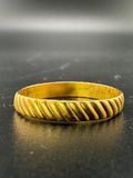 Gold Plated Stainless Steel Slanted Lines Band Ring – Size 9, 2 Grams