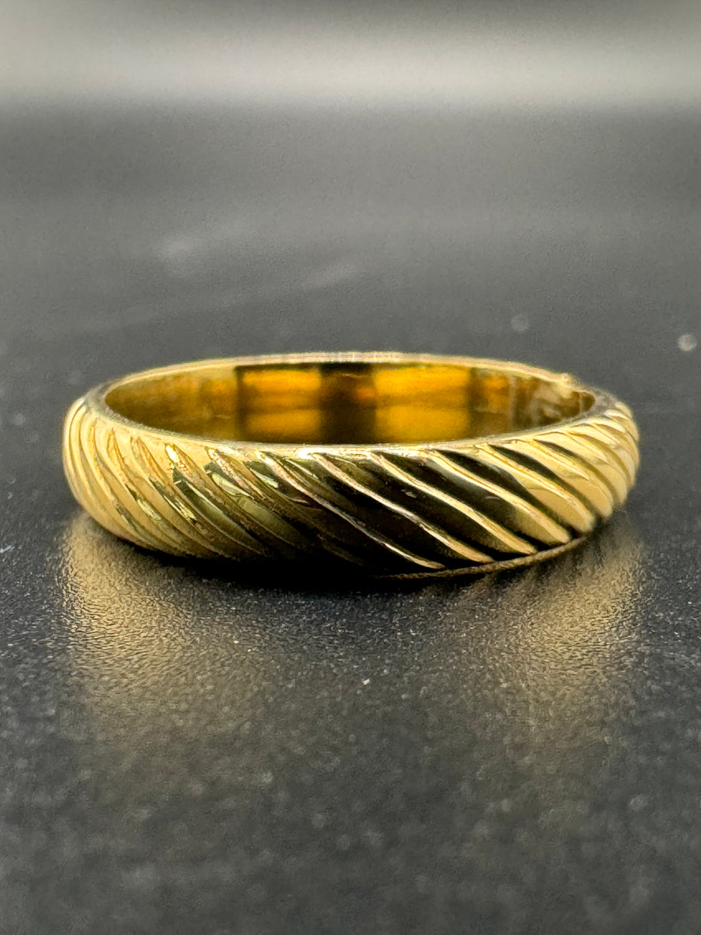 Gold Bonded Sterling Silver Ring – 4.3mm Band, Size 8, 3.86 Grams