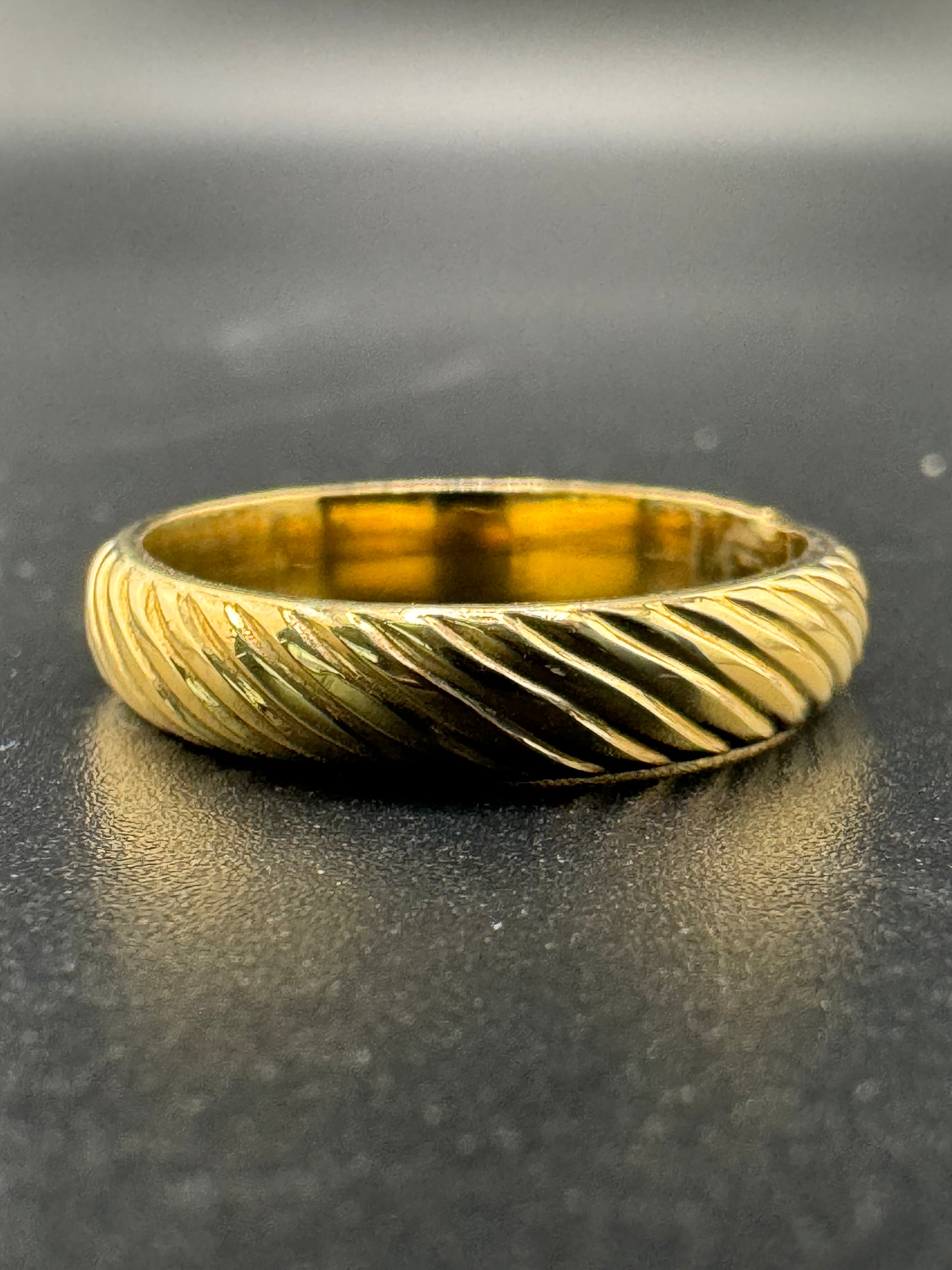 Gold Bonded Sterling Silver Ring – 4.3mm Band, Size 8, 3.86 Grams